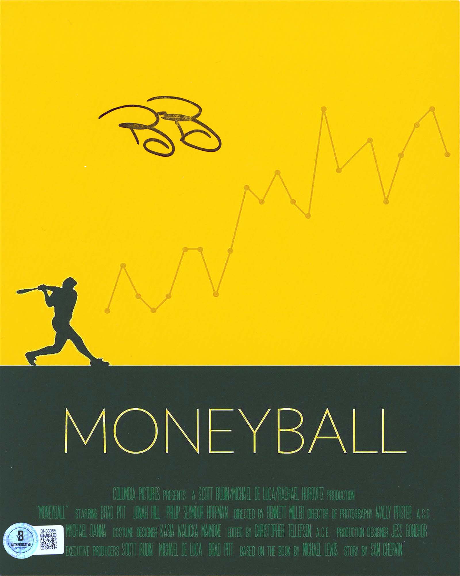 Billy Beane Moneyball Authentic Signed 8x10 Vertical Photo BAS #BN33085