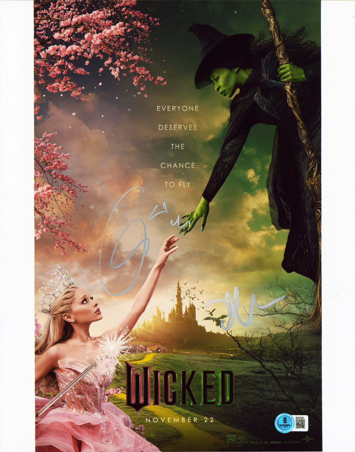 Cynthia Erivo & Jon Chu Wicked Authentic Signed 11x14 Photo BAS #BS05261
