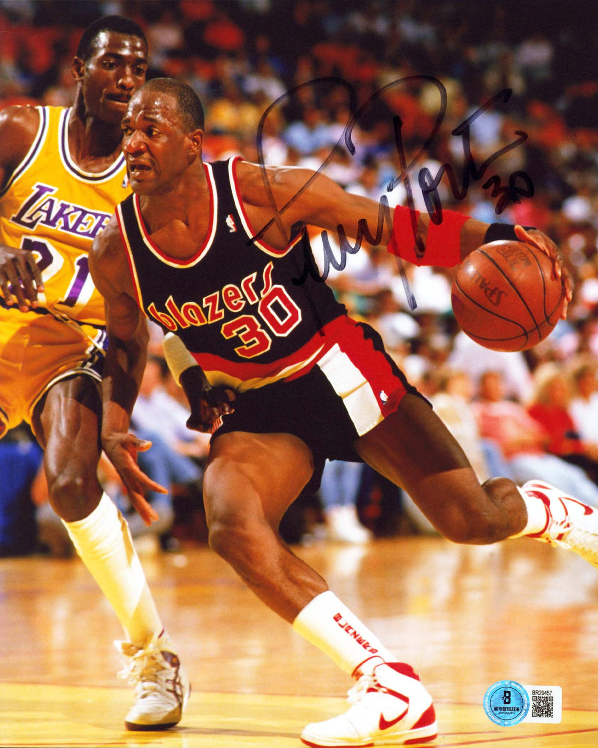 Blazers Terry Porter Authentic Signed 8x10 Vertical Photo BAS #BR29457