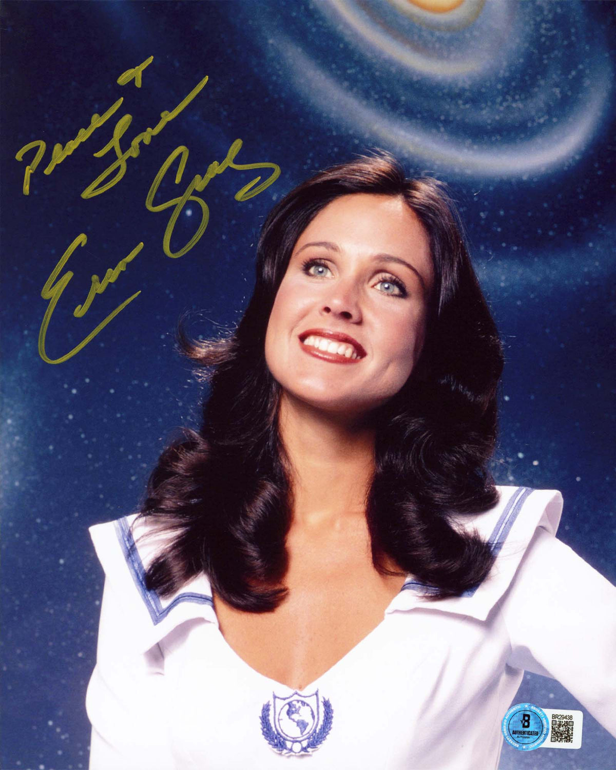 Erin Gray Buck Rogers 25th Century "Peace & Love" Signed 8x10 Photo BAS #BR29438