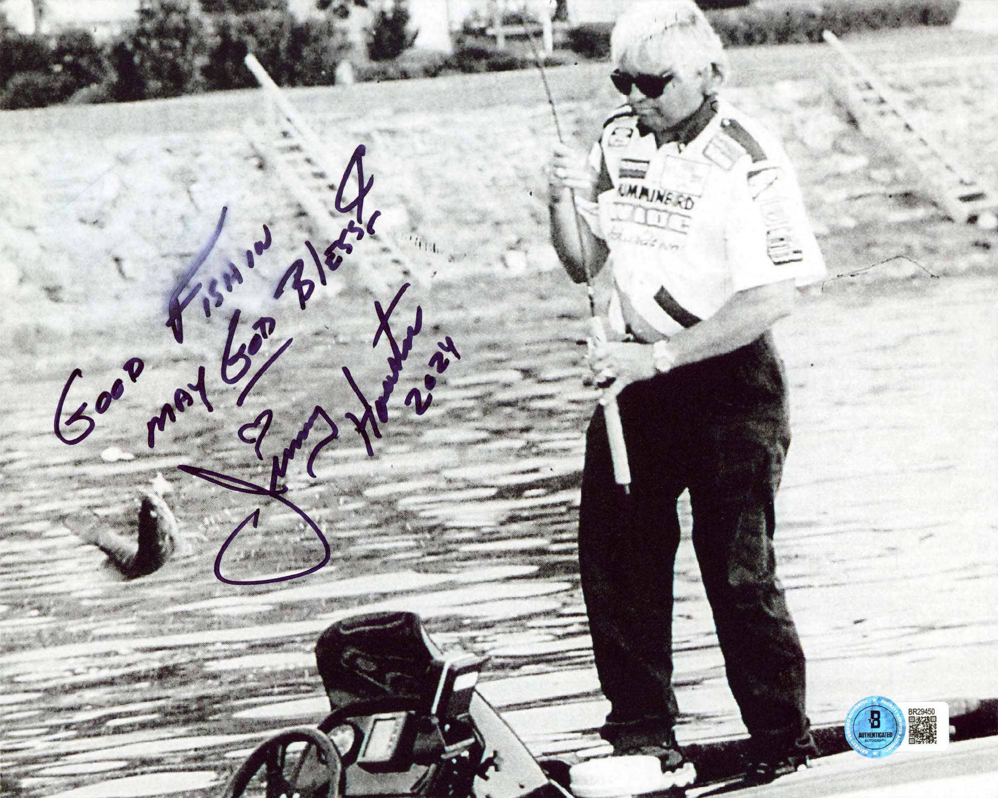 Jimmy Houston "Good Fishin May God Bless" Authentic Signed 8x10 Photo BAS