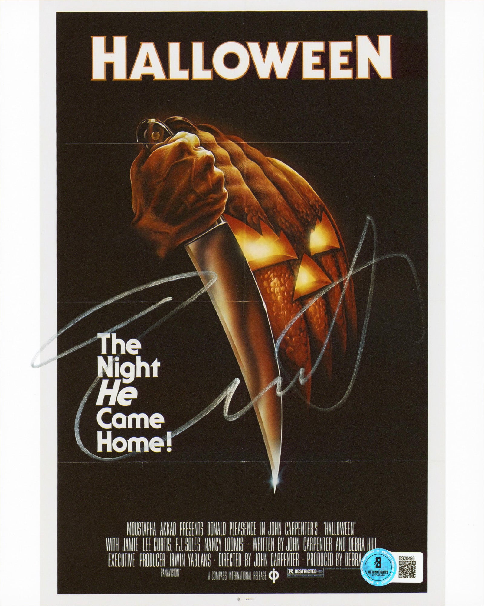 Jamie Lee Curtis Halloween Authentic Signed 8x10 Vertical Photo BAS #BS20493