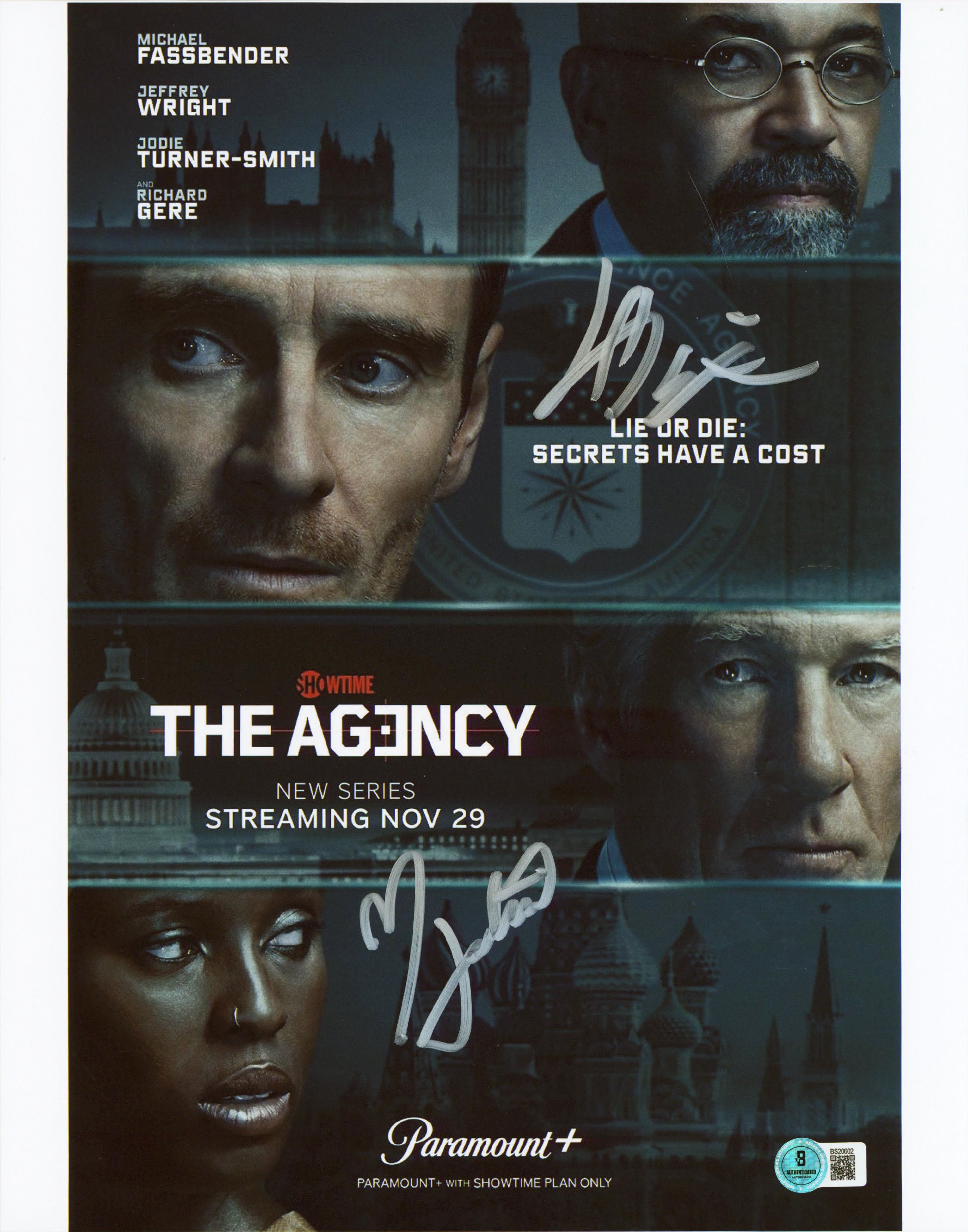 Jeffrey Wright & Jodie Turner Smith The Agency Signed 11x14 Photo BAS #BS20602