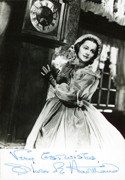 Olivia De Havilland Gone With The Wind Signed 4x5.75 Photo BAS #BS29294