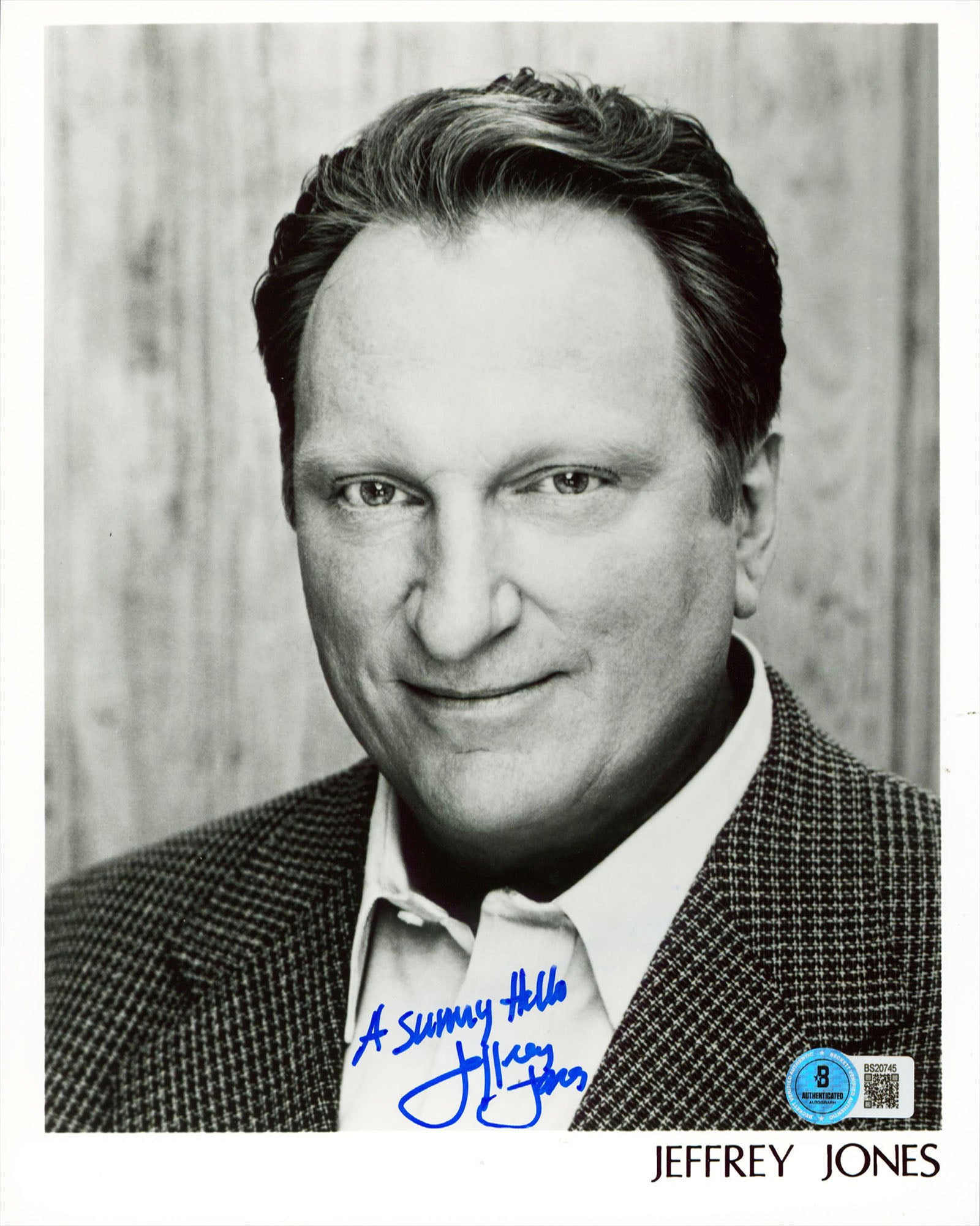 Jeffrey Jones Beetlejuice "A Sunny Hello" Signed 8x10 Photo BAS #BS20745