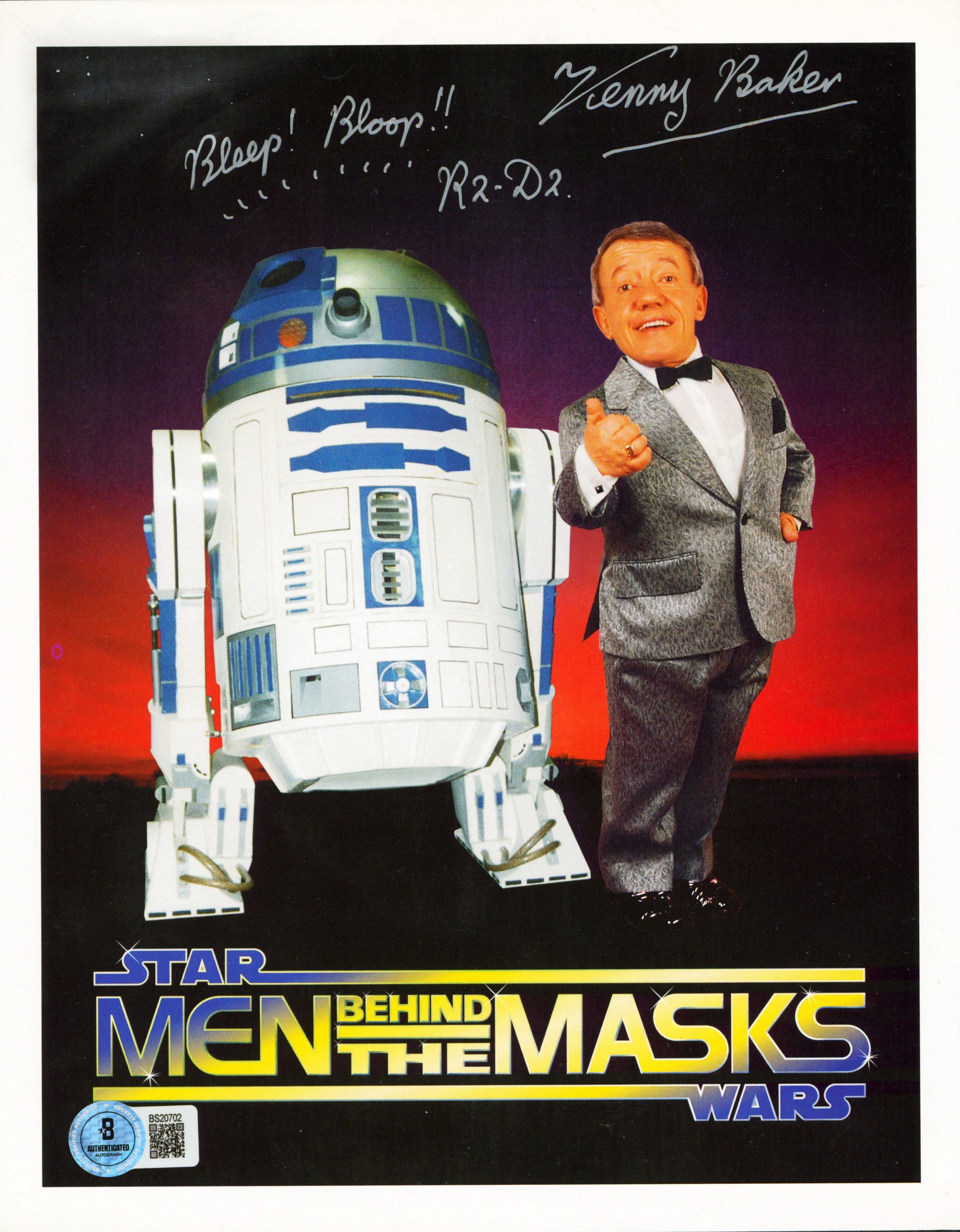 Kenny Baker Star Wars "Bleep Bloop R2-D2" Authentic Signed 8x10 Photo BAS