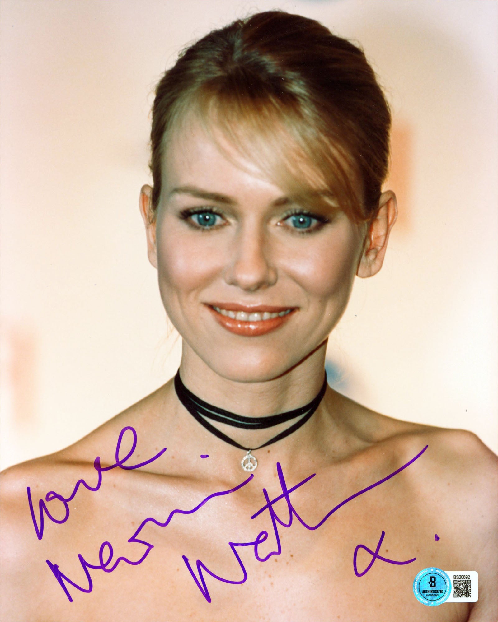 Naomi Watts King Kong "Love" Authentic Signed 8x10 Vertical Photo BAS #BS20692