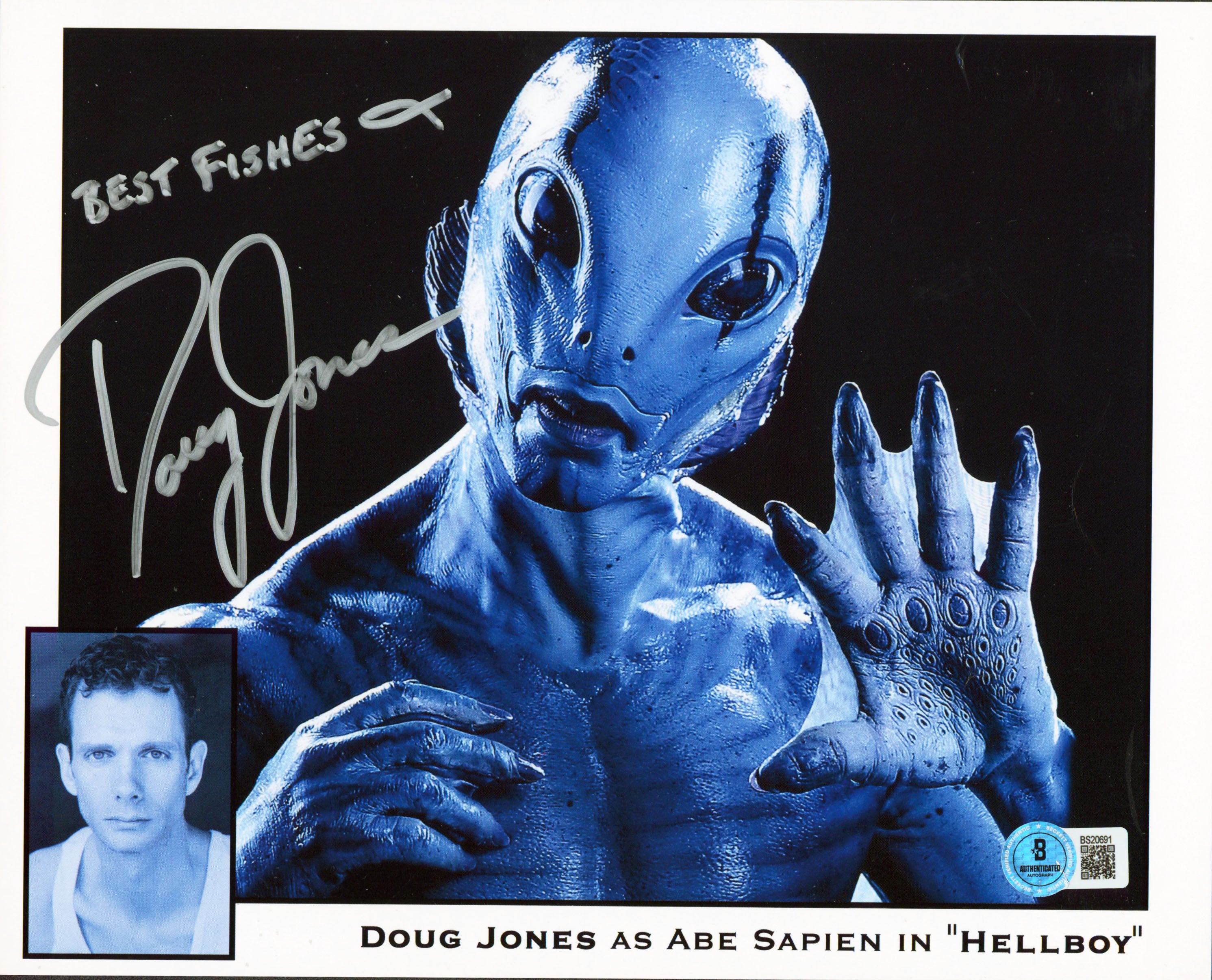 Doug Jones Hellboy "Best Fishes" Authentic Signed 8x10 Photo BAS #BS20691