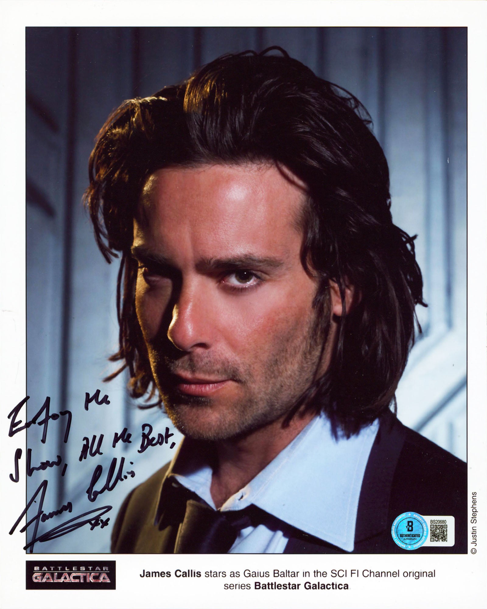 James Callis Battlestar Galactica "Enjoy The Show, All.." Signed 8x10 Photo BAS
