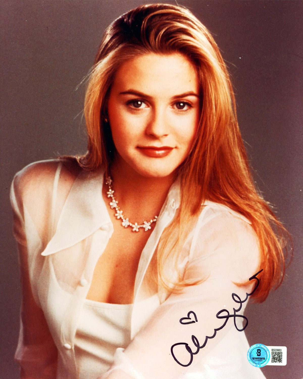 Alicia Silverstone Clueless Authentic Signed 8x10 Vertical Photo BAS #BS20663