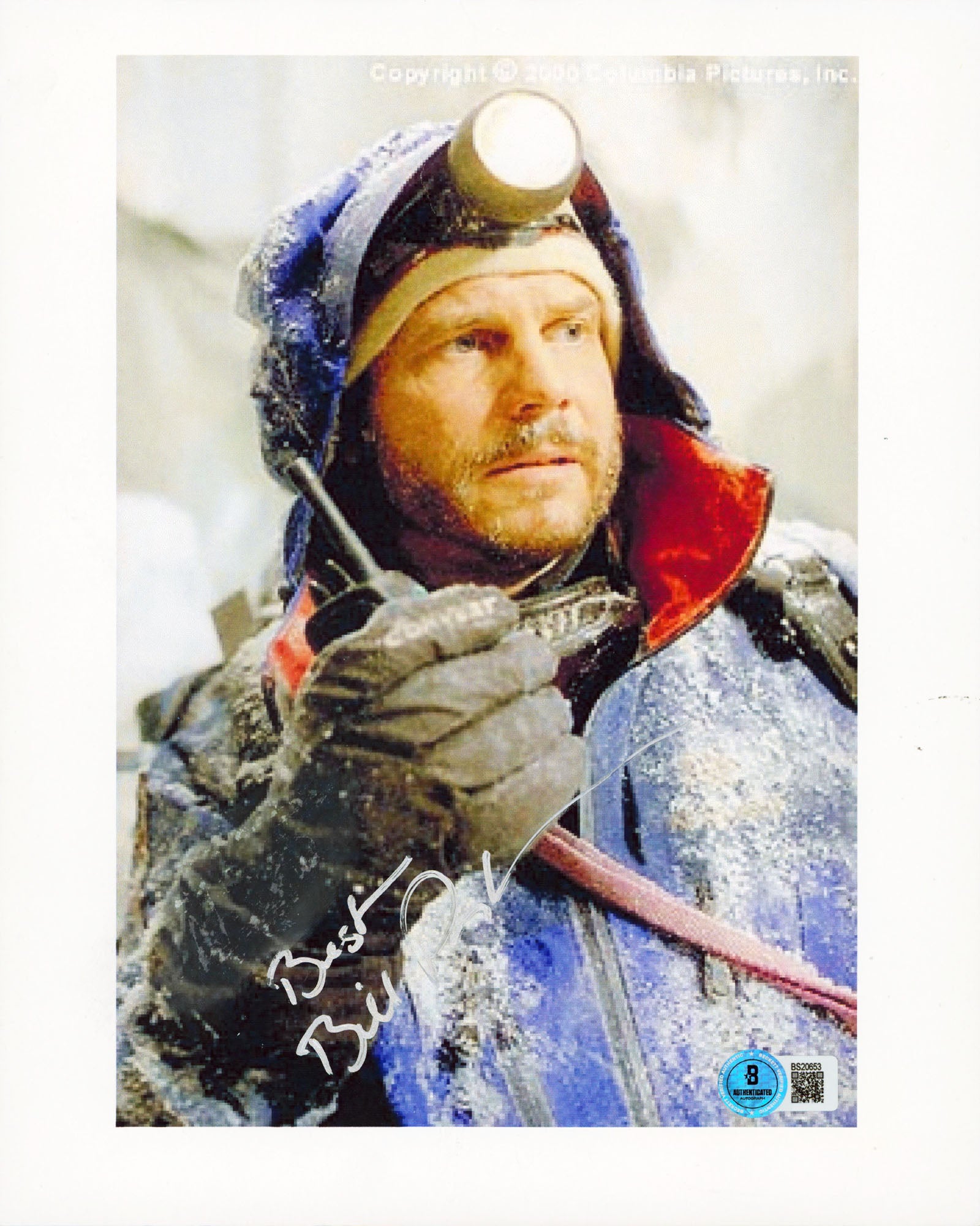 Bill Paxton Vertical Limit "Best" Authentic Signed 8.5x11 Photo BAS #BS20653