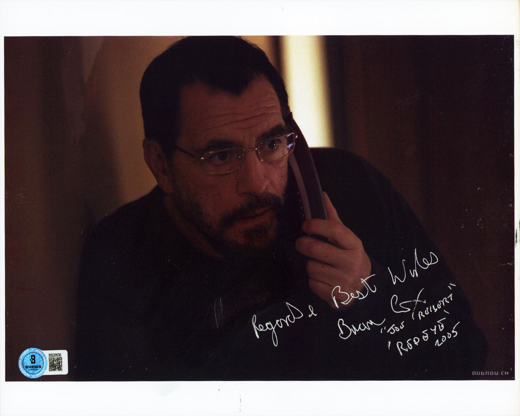 Brian Cox Red Eye "Regards & Best Wishes.. " Signed 8.5x11 Photo BAS #BS20636