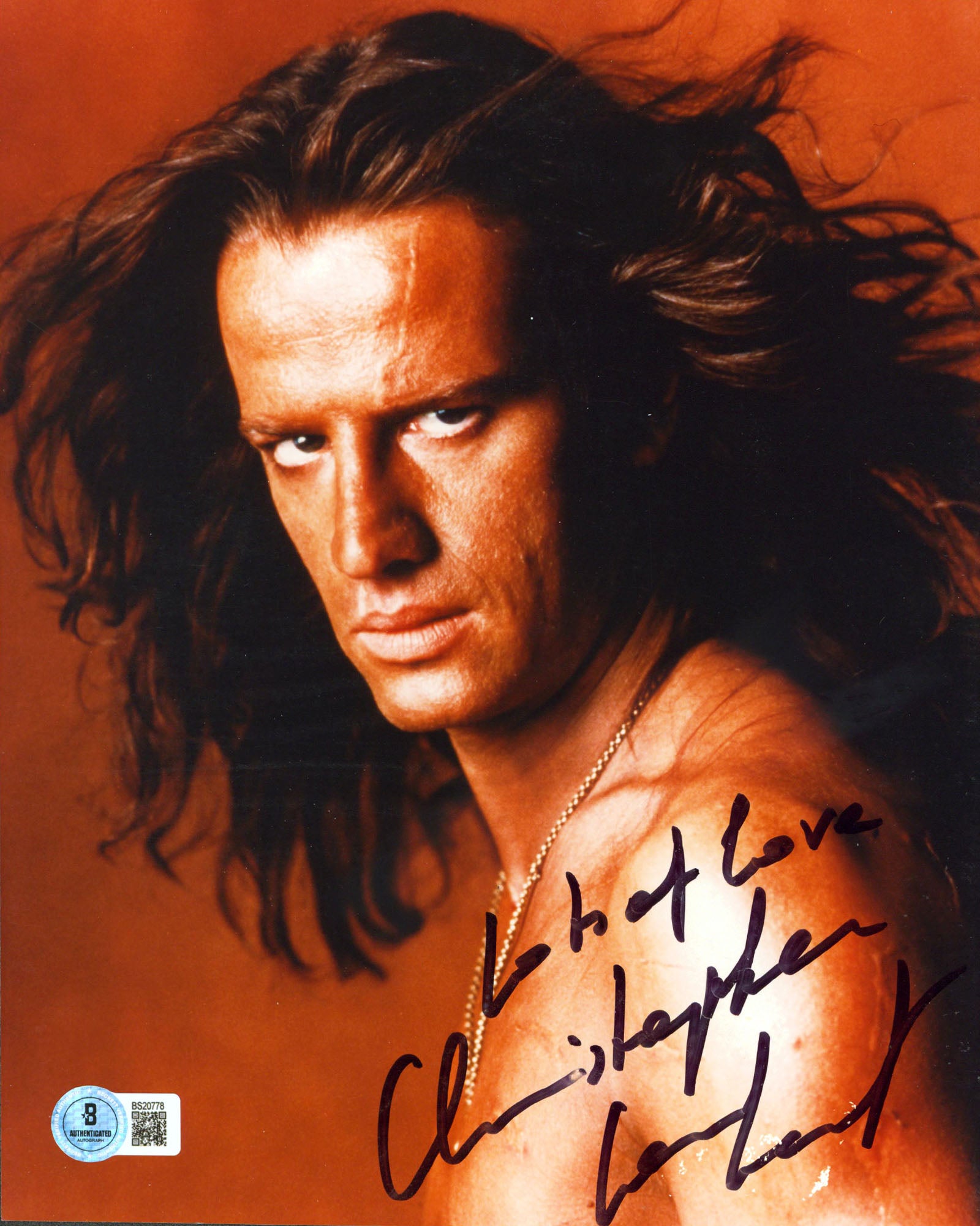 Christopher Lambert Greystoke "Lots Of Love" Signed 8x10 Photo BAS #BS20778