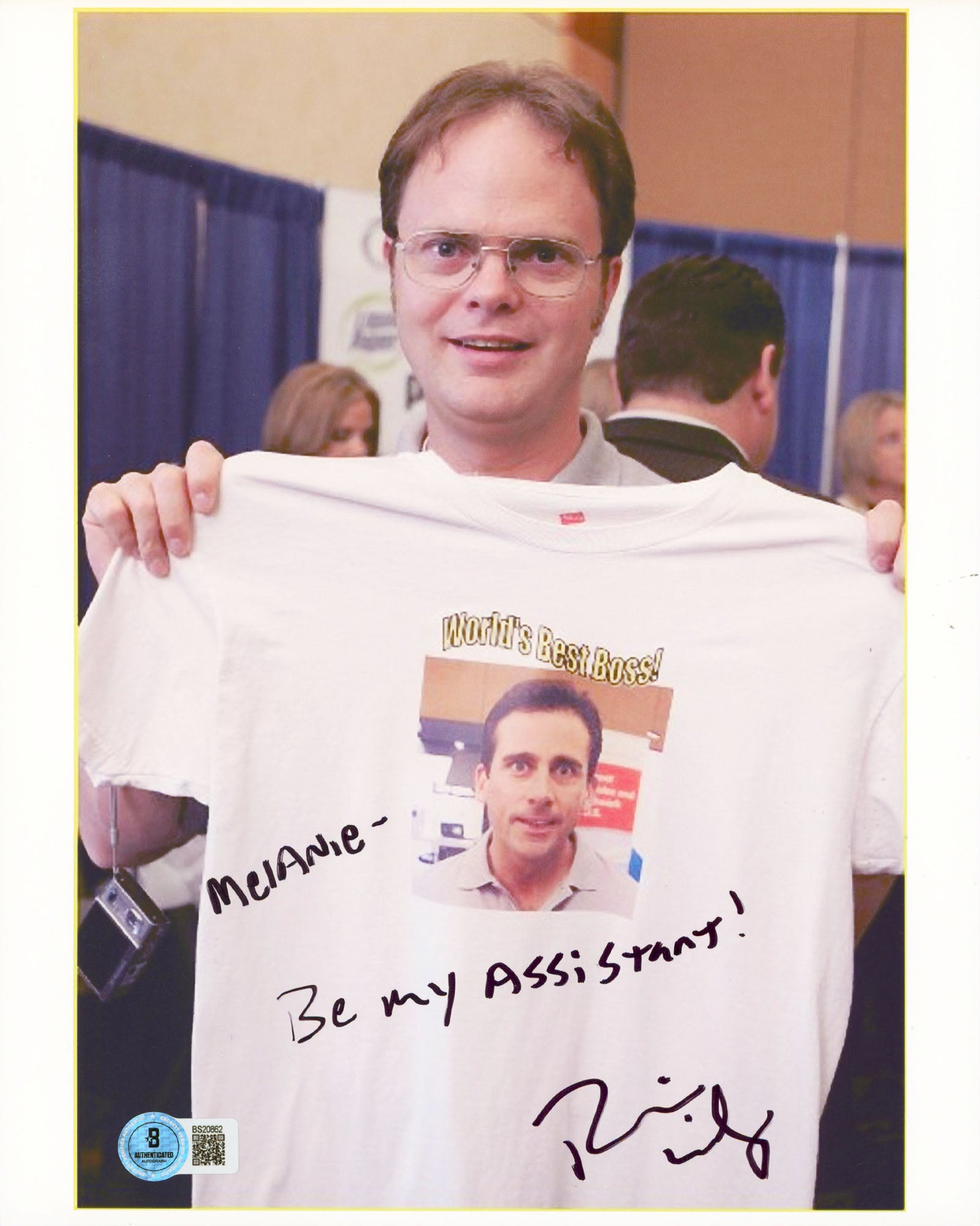 Rainn Wilson The Office Authentic Signed 8.5x11 Vertical Photo BAS #BS20862