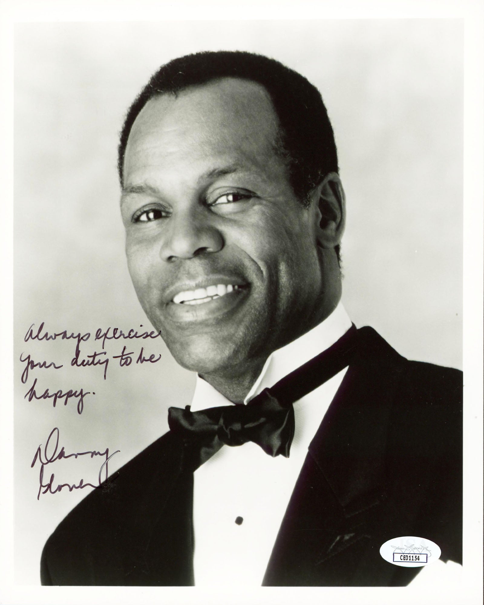 Danny Glover Lethal Weapon "Always... Be Happy" Signed 8x10 Photo JSA #CE01154