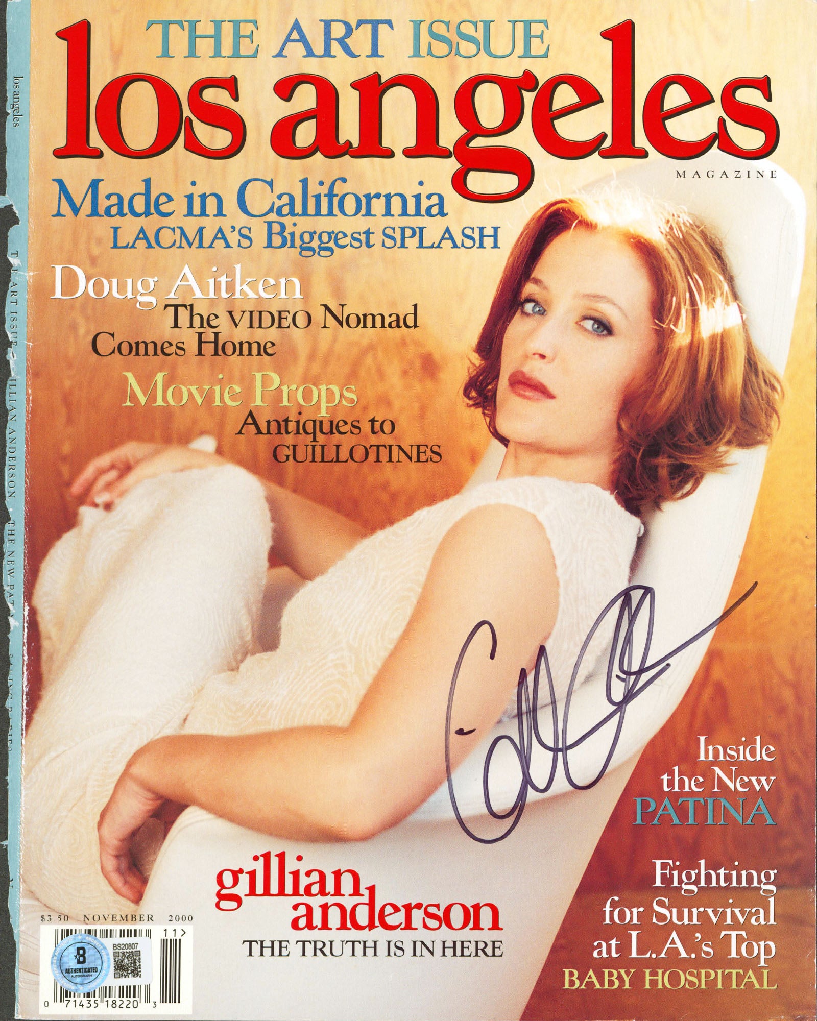 Gillian Anderson Signed Los Angeles Magazine Cover November 2000 BAS #BS20807