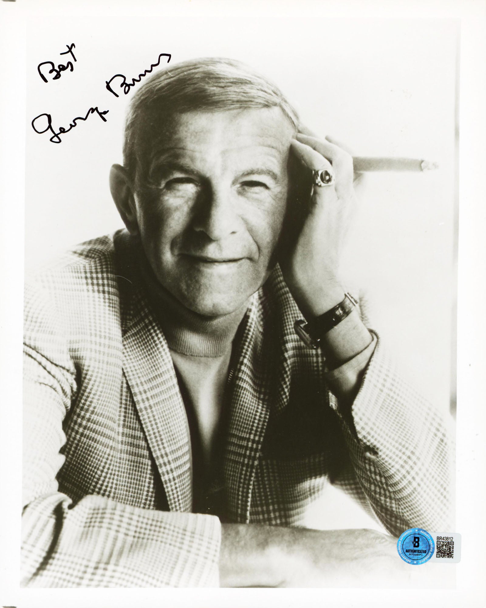 George Burns Comedian Best Authentic Signed 8x10 Vertical Photo BAS #BR43812