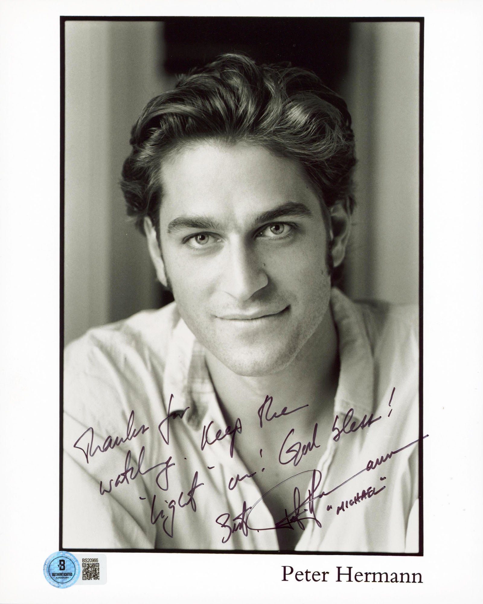 Peter Hermann Twin Peaks "Thanks For.." Authentic Signed 8x10 Photo BAS #BS20966
