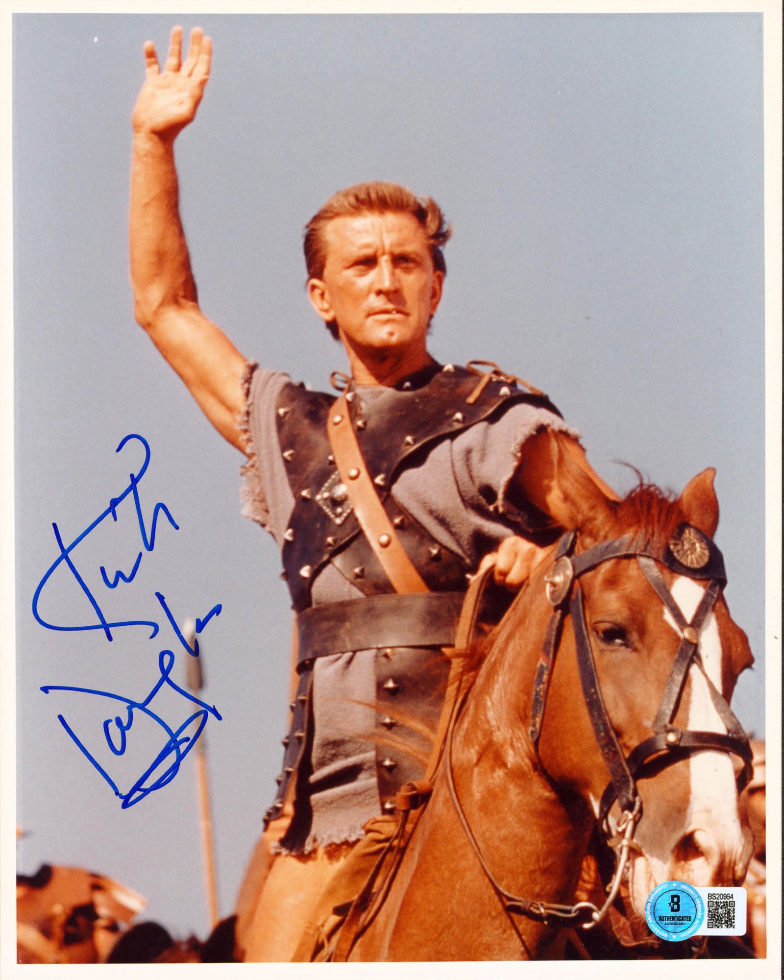 Kirk Douglas Spartacus Authentic Signed 8x10 Vertical Photo BAS #BS20964
