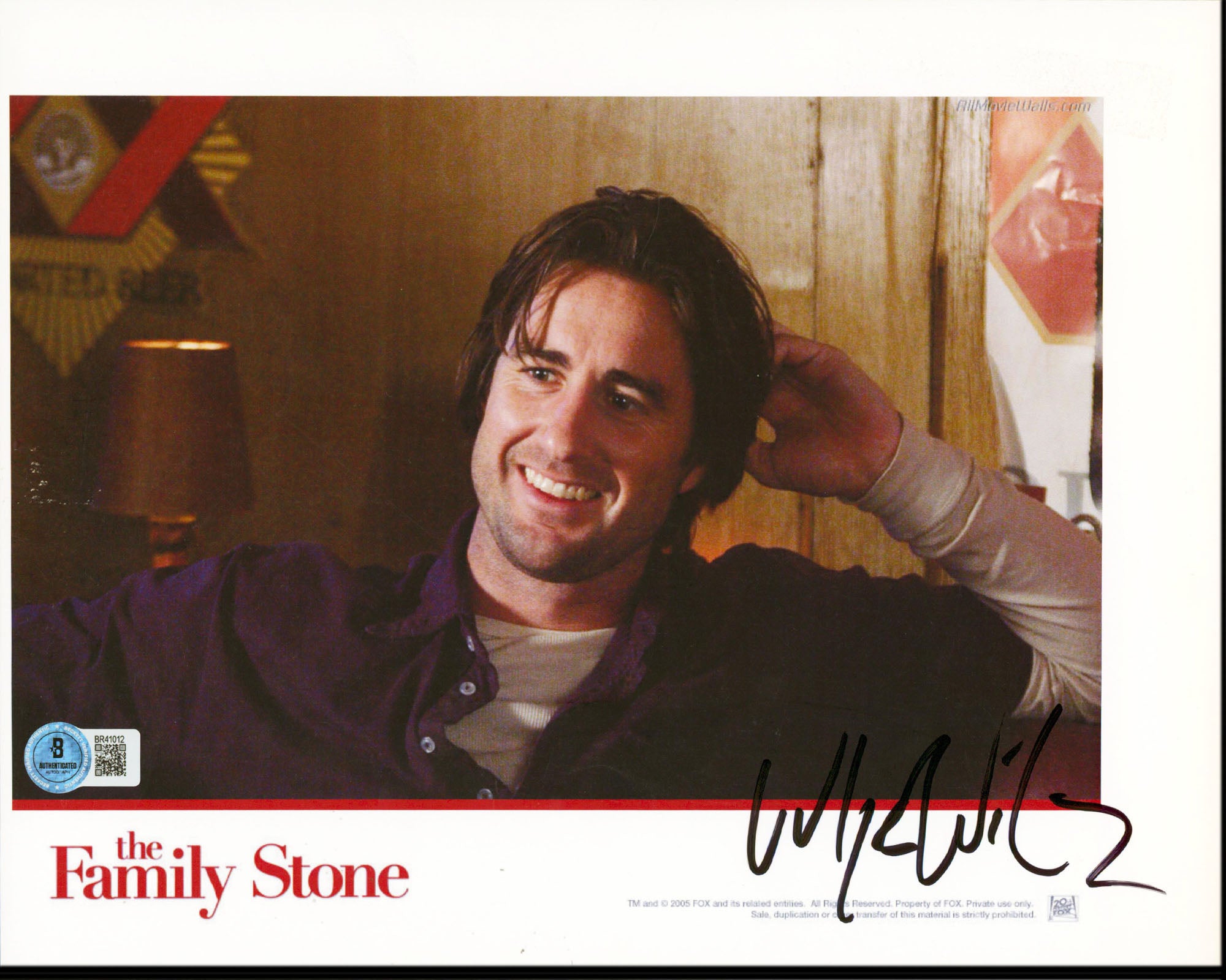 Luke Wilson The Family Stone Authentic Signed 8.5x11 Photo BAS #BR41012