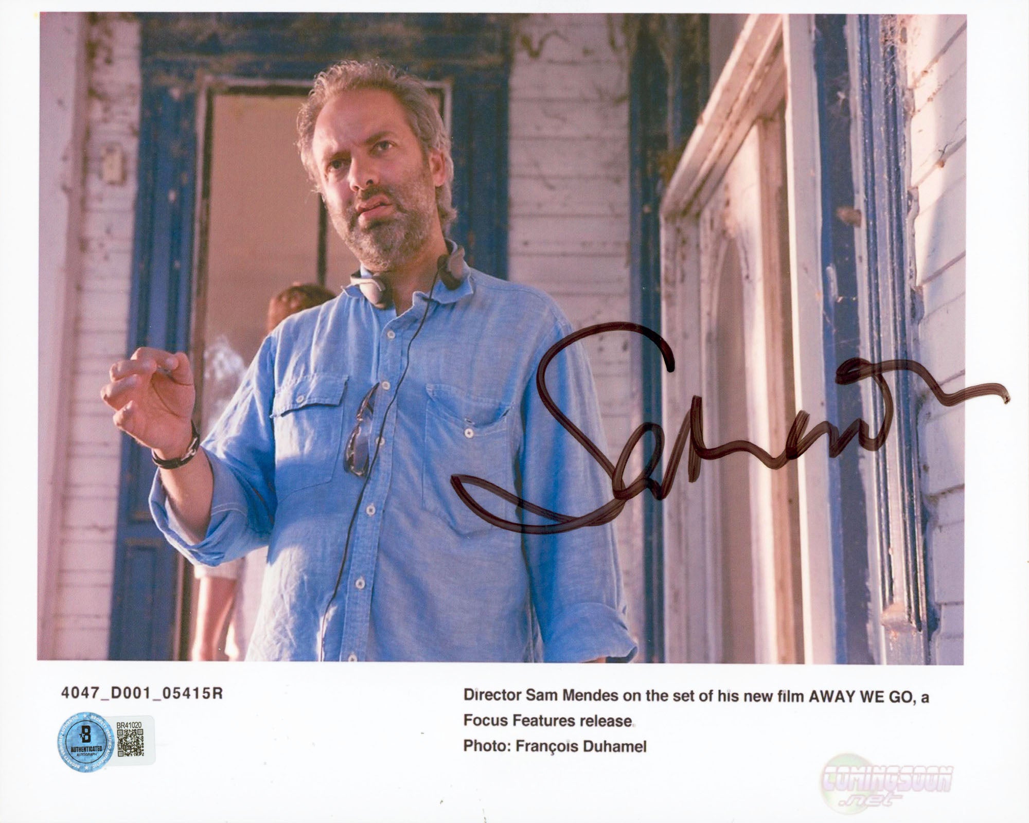 Sam Mendes Away We Go Authentic Signed 8.5x11 Horizontal Photo BAS #BR41020