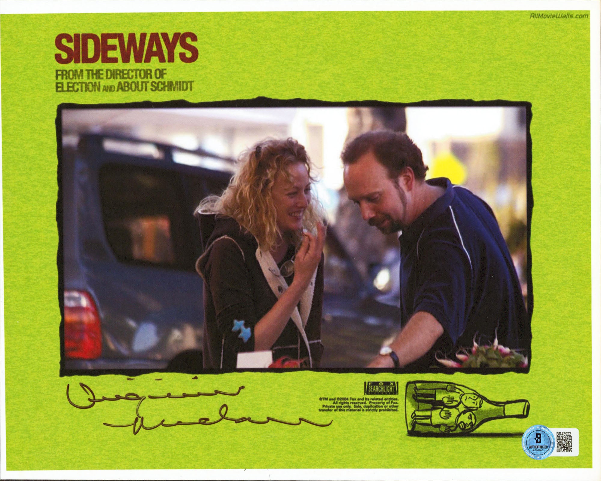 Virginia Madsen Sideways Authentic Signed 8.5x11 Horizontal Photo BAS #BR43922