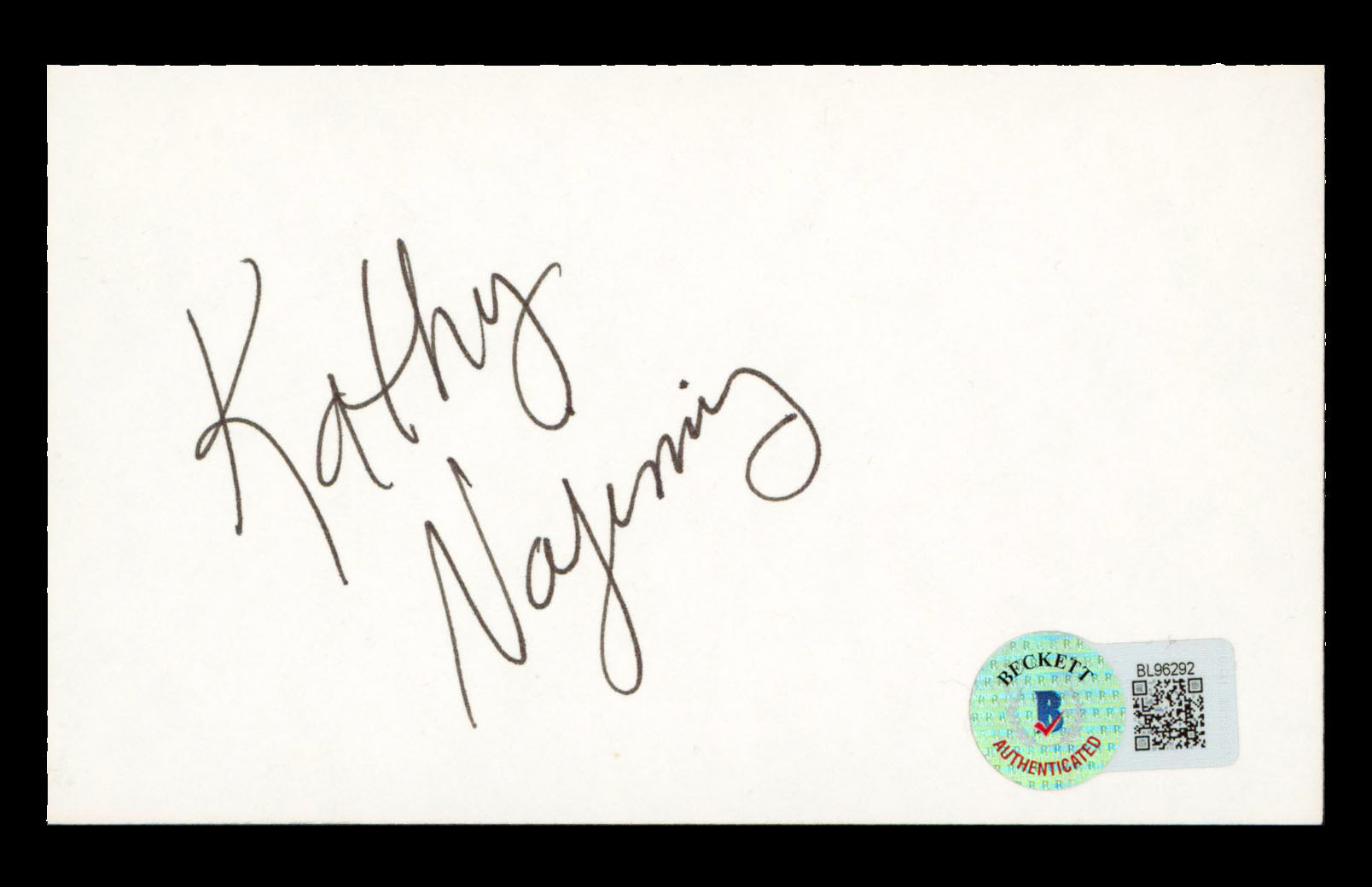 Kathy Najimy Hocus Pocus Authentic Signed 3x5 Index Card BAS #BL96292