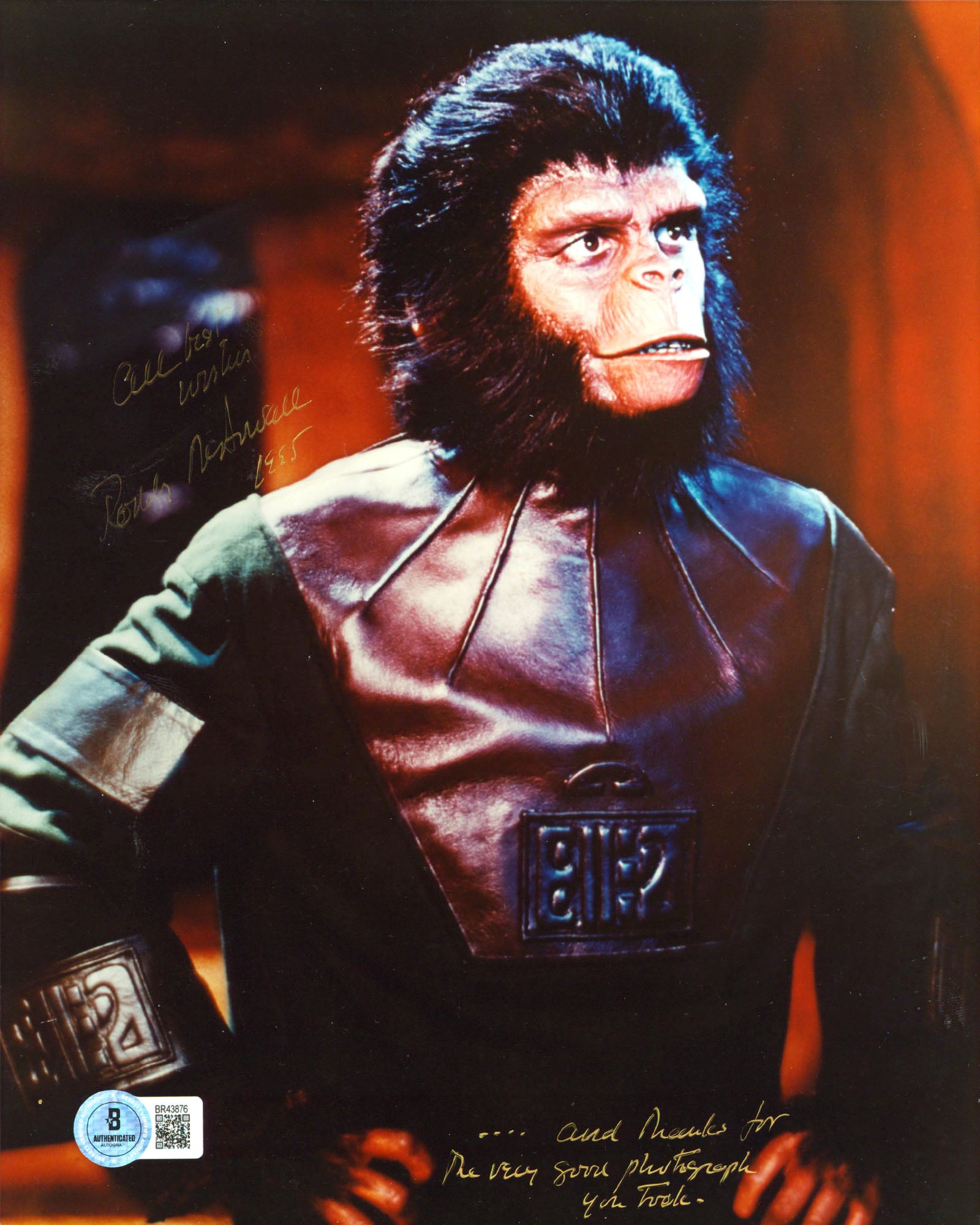 Roddy McDowall Planet Of The Apes "All Best Wishes .." Signed 8x10 Photo BAS