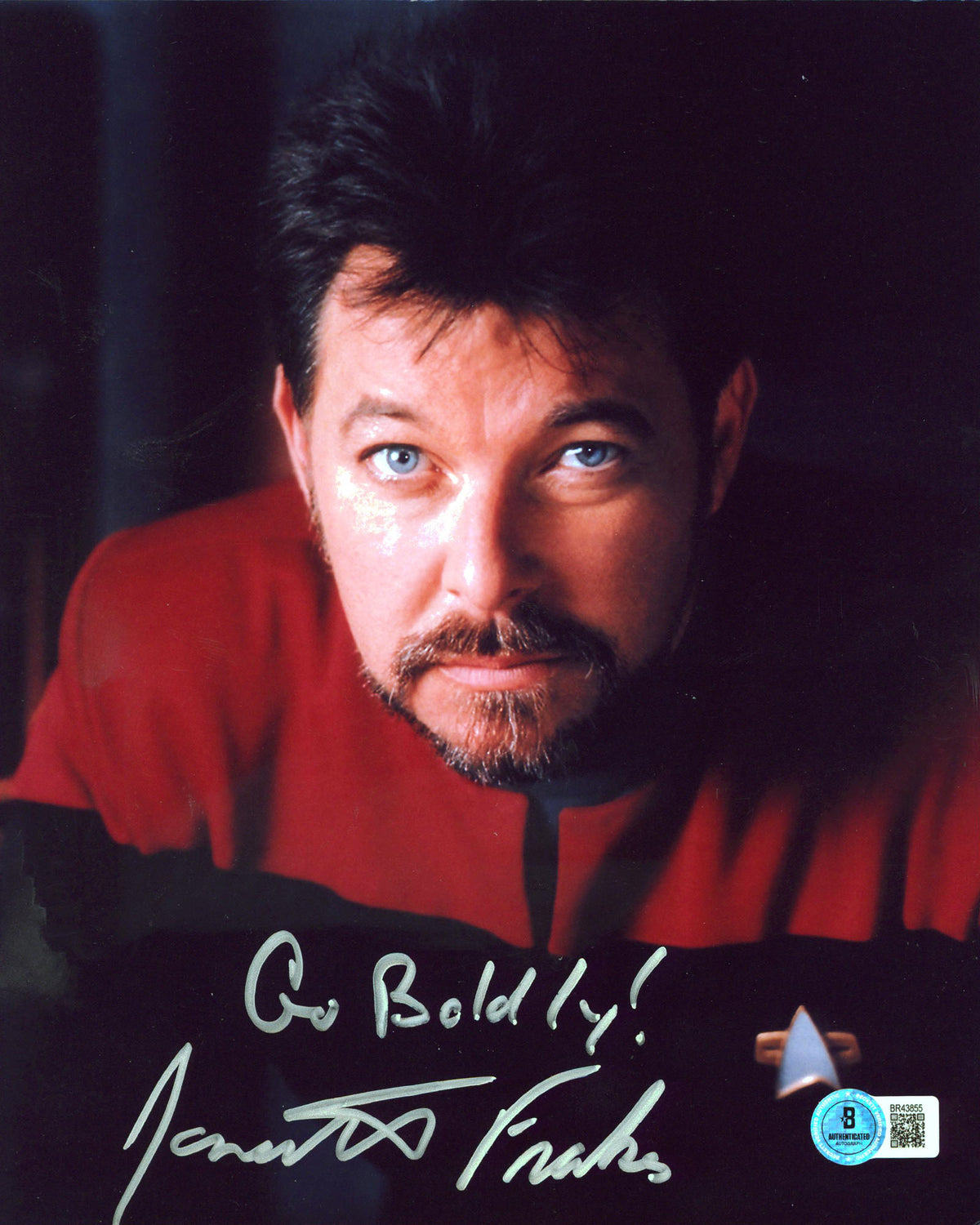 Jonathan Frakes Star Trek Go Boldly! Authentic Signed 8x10 Photo BAS #BR43855