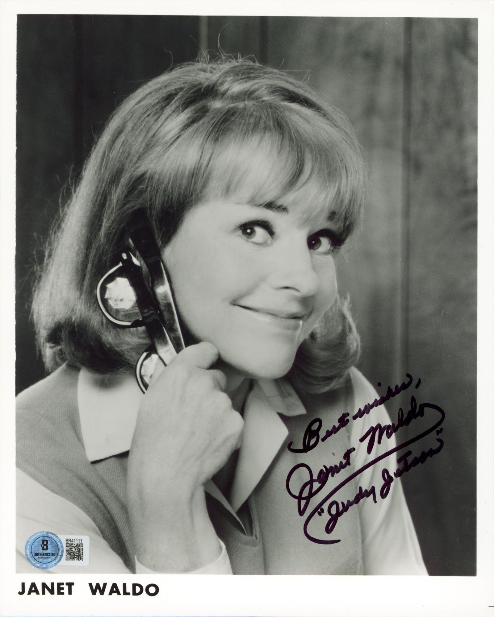Janet Waldo The Jetsons "Best Wishes Judy Jetson" Signed 8x10 Photo BAS #BR41111