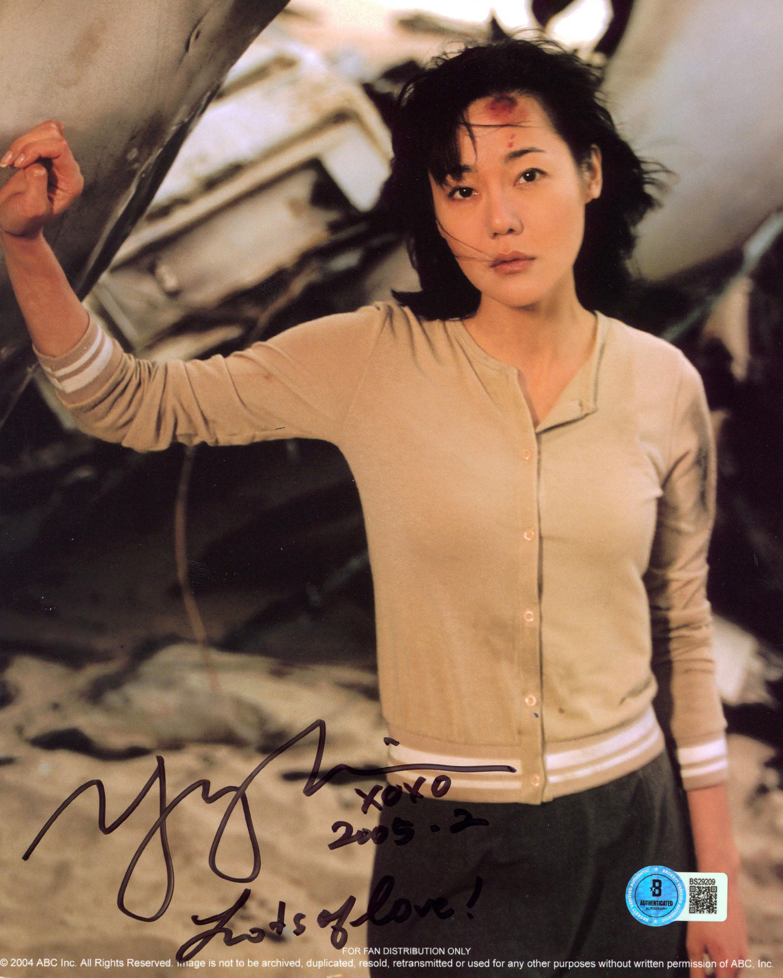 Yunjin Kim Lost "Lots Of Love!" Signed 8x10 Vertical Photo BAS #BS29209