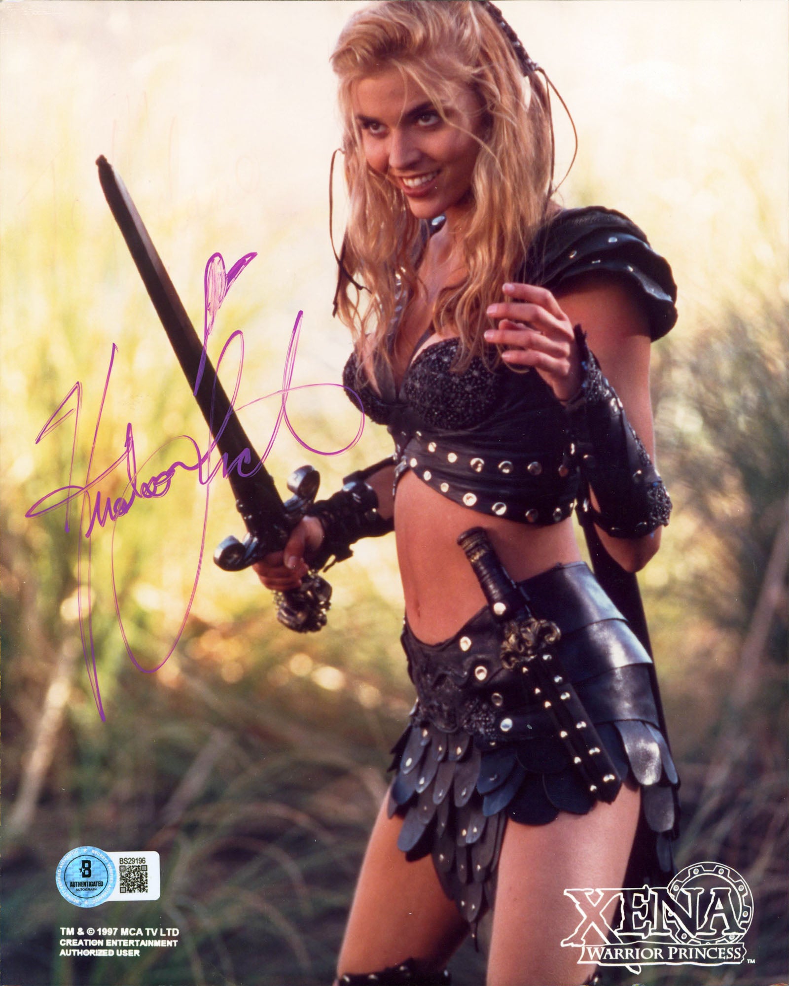 Hudson Leick Xena Warrior Princess Authentic Signed 8x10 Photo BAS #BS29196