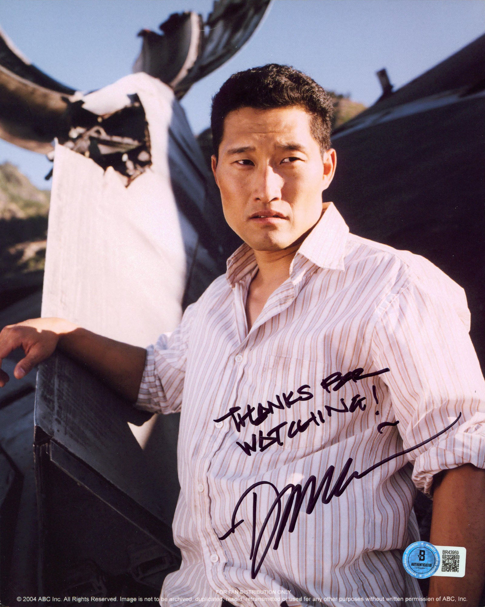 Daniel Dae Kim LOST "Thanks For Watching!" Signed 8x10 Photo BAS #BR43959