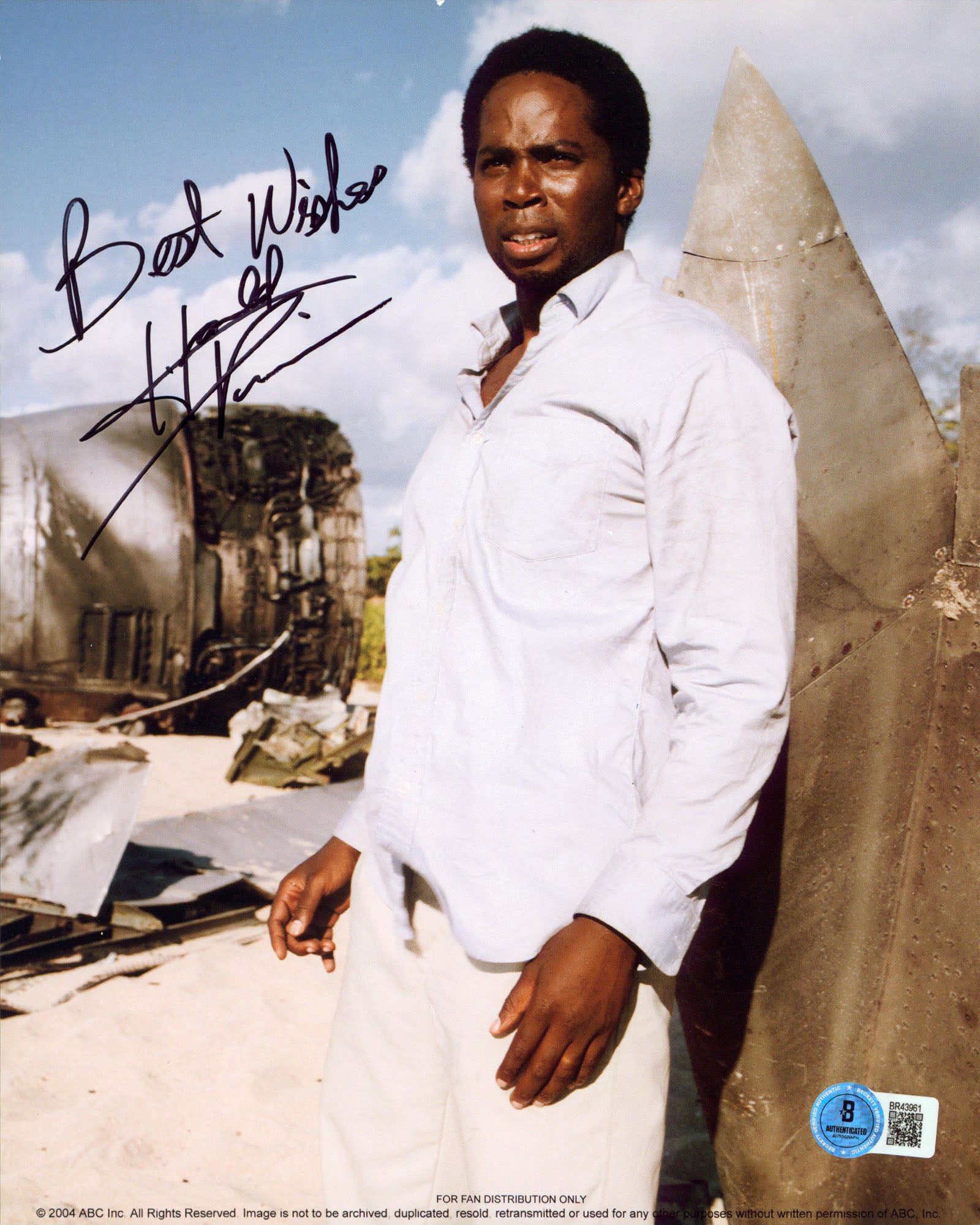 Harold Perrineau LOST "Best Wishes" Authentic Signed 8x10 Photo BAS #BR43961