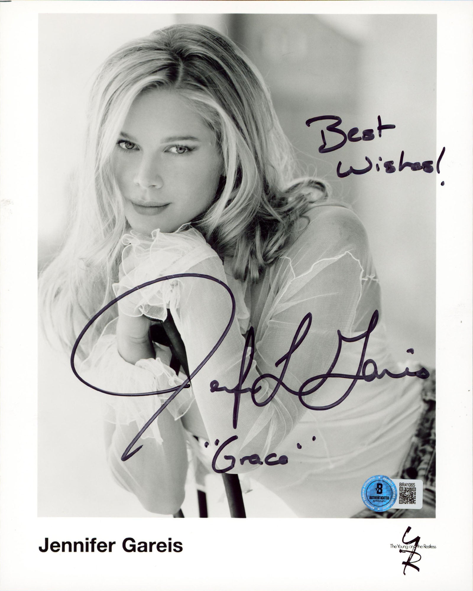 Jennifer Gareis The Groomsmen "Best Wishes! Grace" Signed 8x10 Photo BAS#BS41065