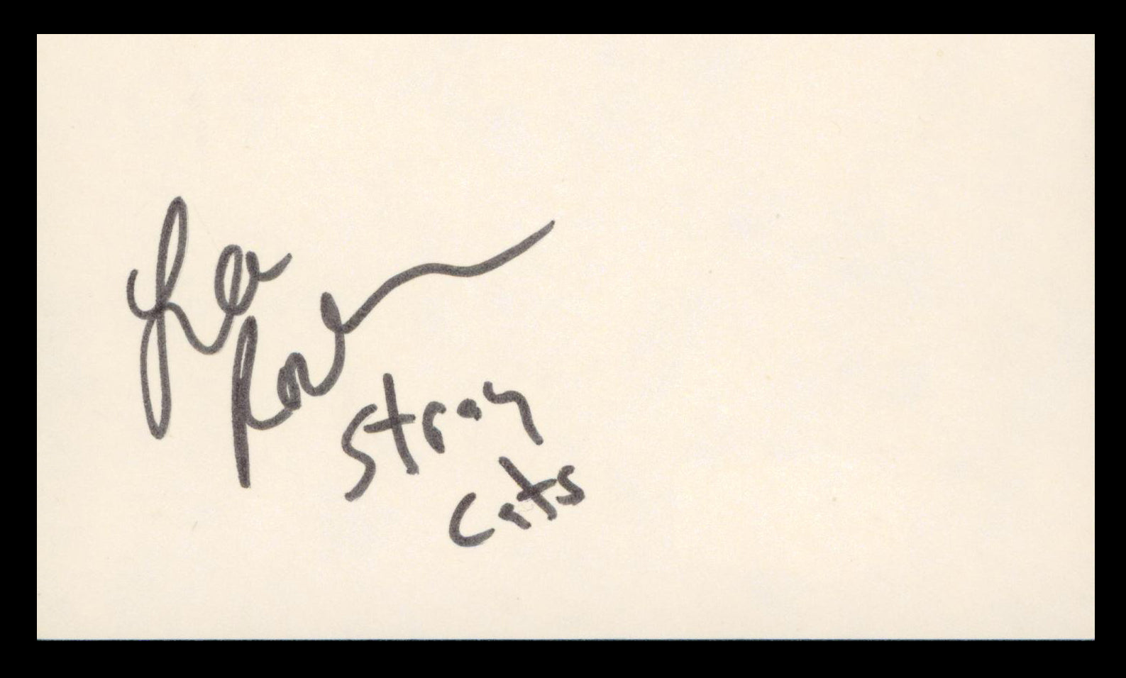 Lee Rocker "Stray Cats" Authentic Signed 3x5 Index Card Autographed BAS #AD70375