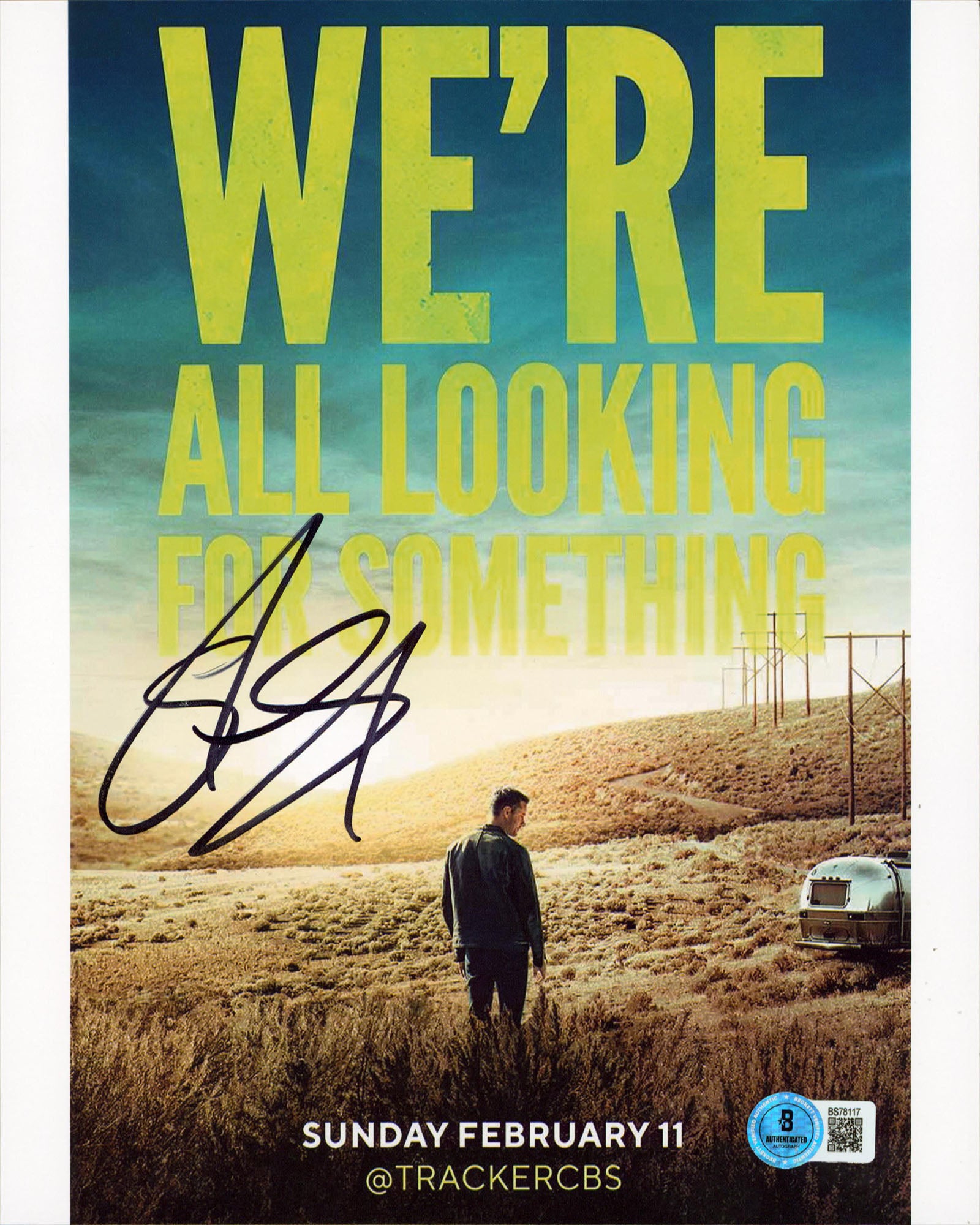Justin Hartley Tracker Authentic Signed 8x10 Vertical Photo BAS #BS78117