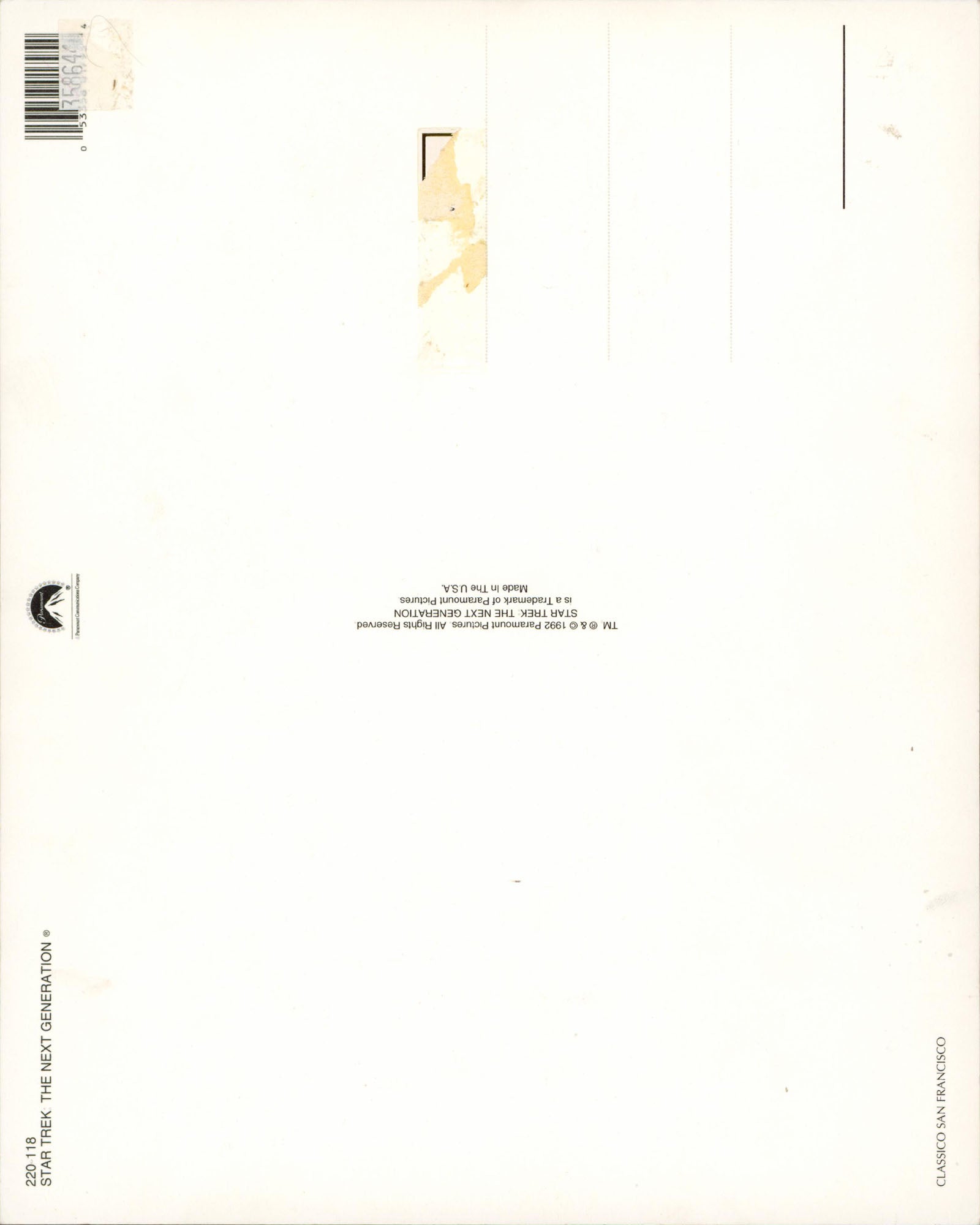 Marina Sirtis Star Trek: The Next Generation Signed 8x10 Postcard BAS #BR43829