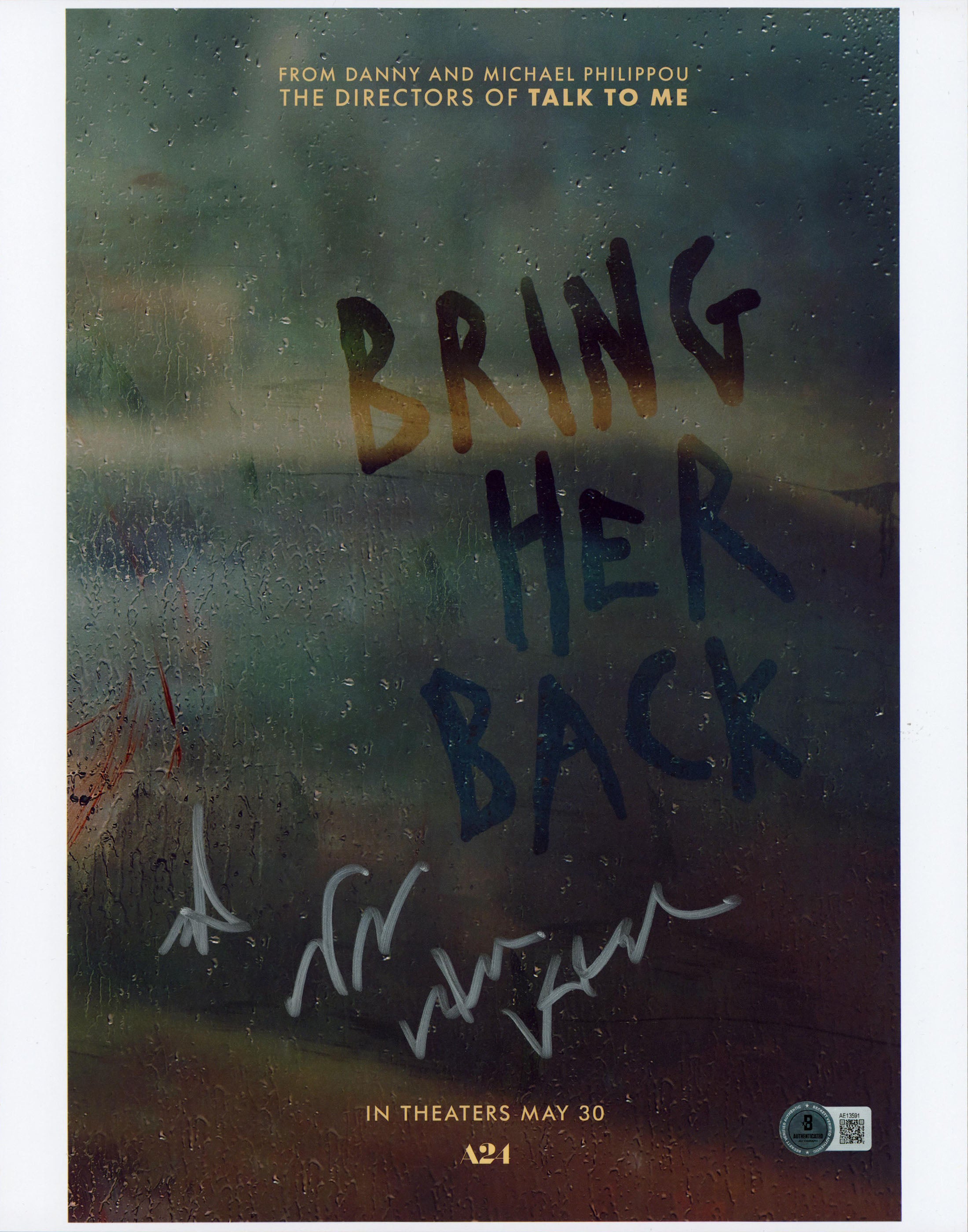 Bring Her Back Danny Philippou & Michael Philippou Signed 11x14 Photo BASAE13591