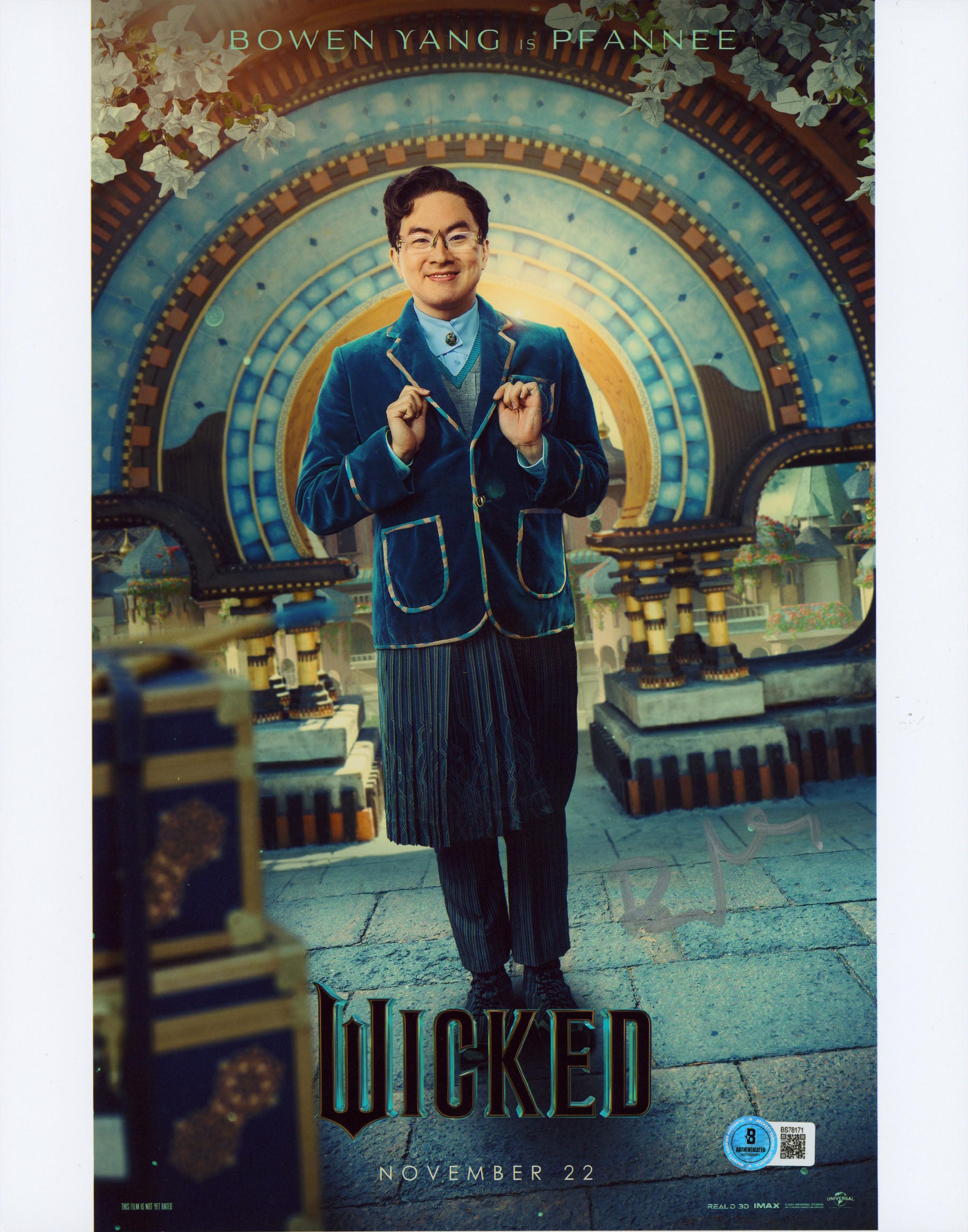 Bowen Yang Wicked Authentic Signed 11x14 Vertical Photo BAS #BS78171