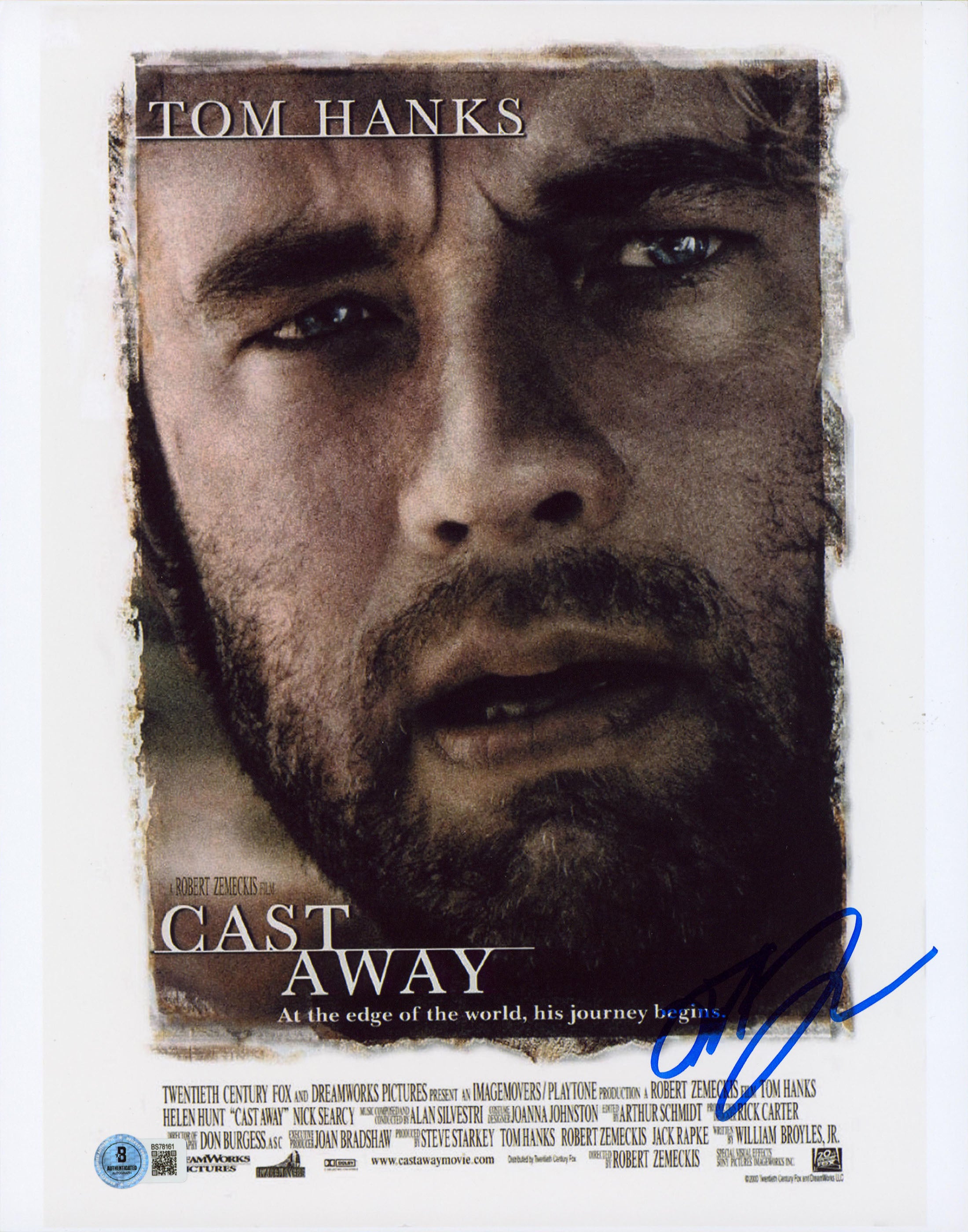 Robert Zemeckis Cast Away Authentic Signed 11x14 Vertical Photo BAS #BS78161