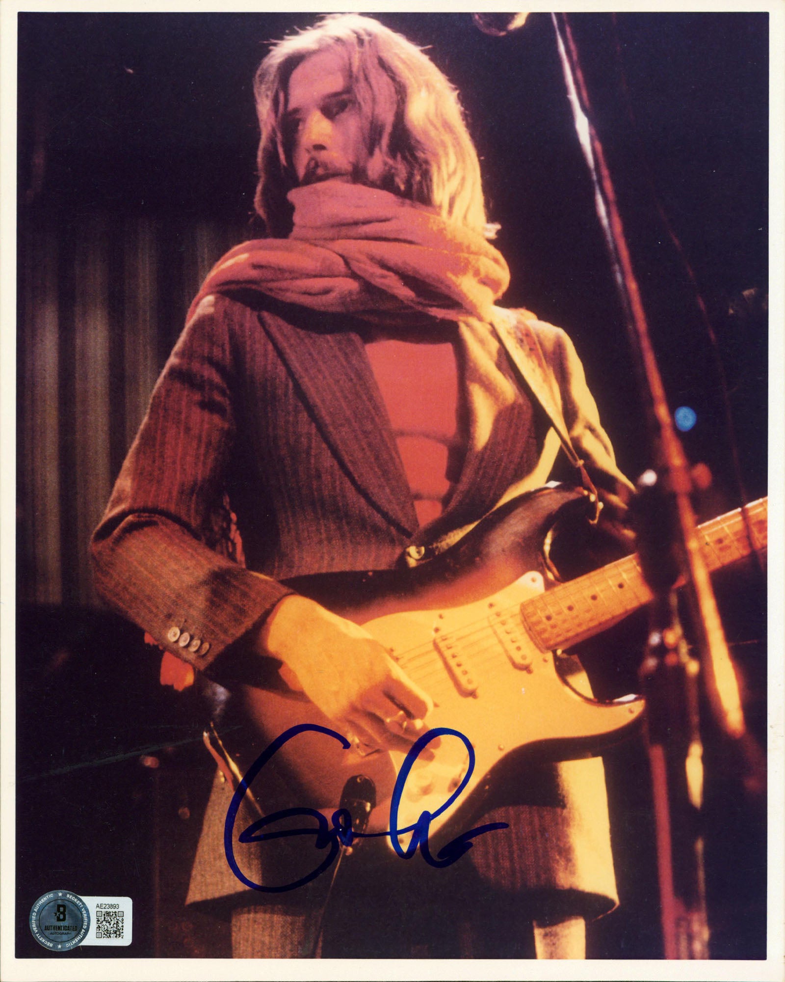 Eric Clapton Cream Authentic Signed 8x10 Vertical Photo BAS #AE23893