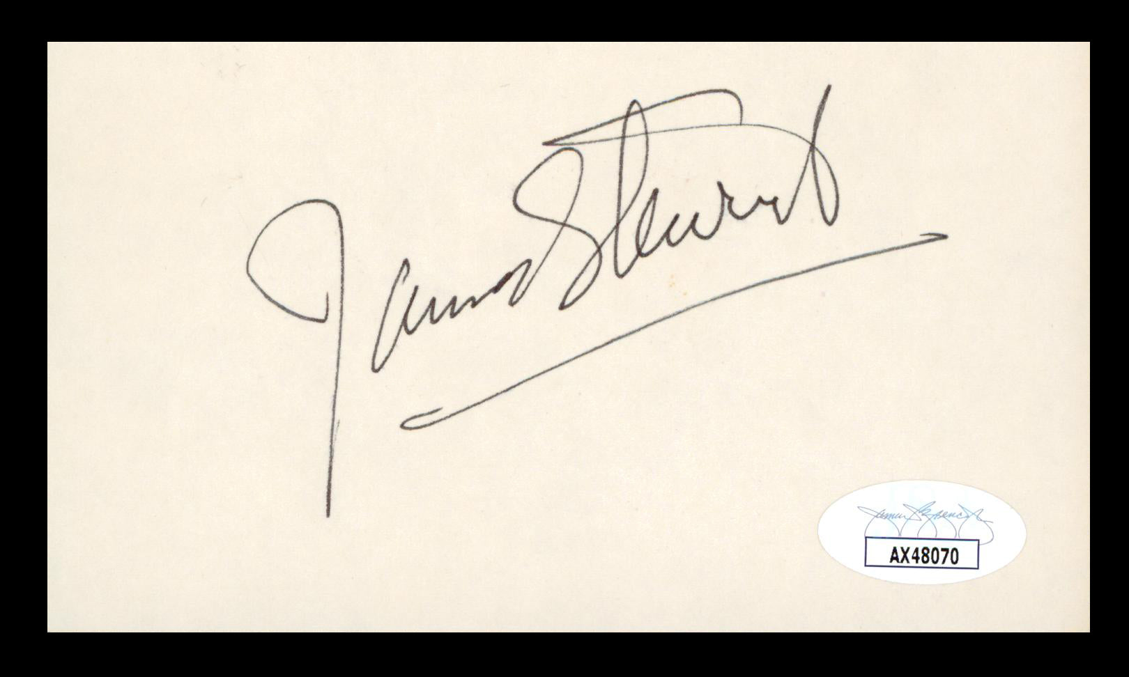James Stewart It's a Wonderful Life Authentic Signed 3x5 Index Card JSA