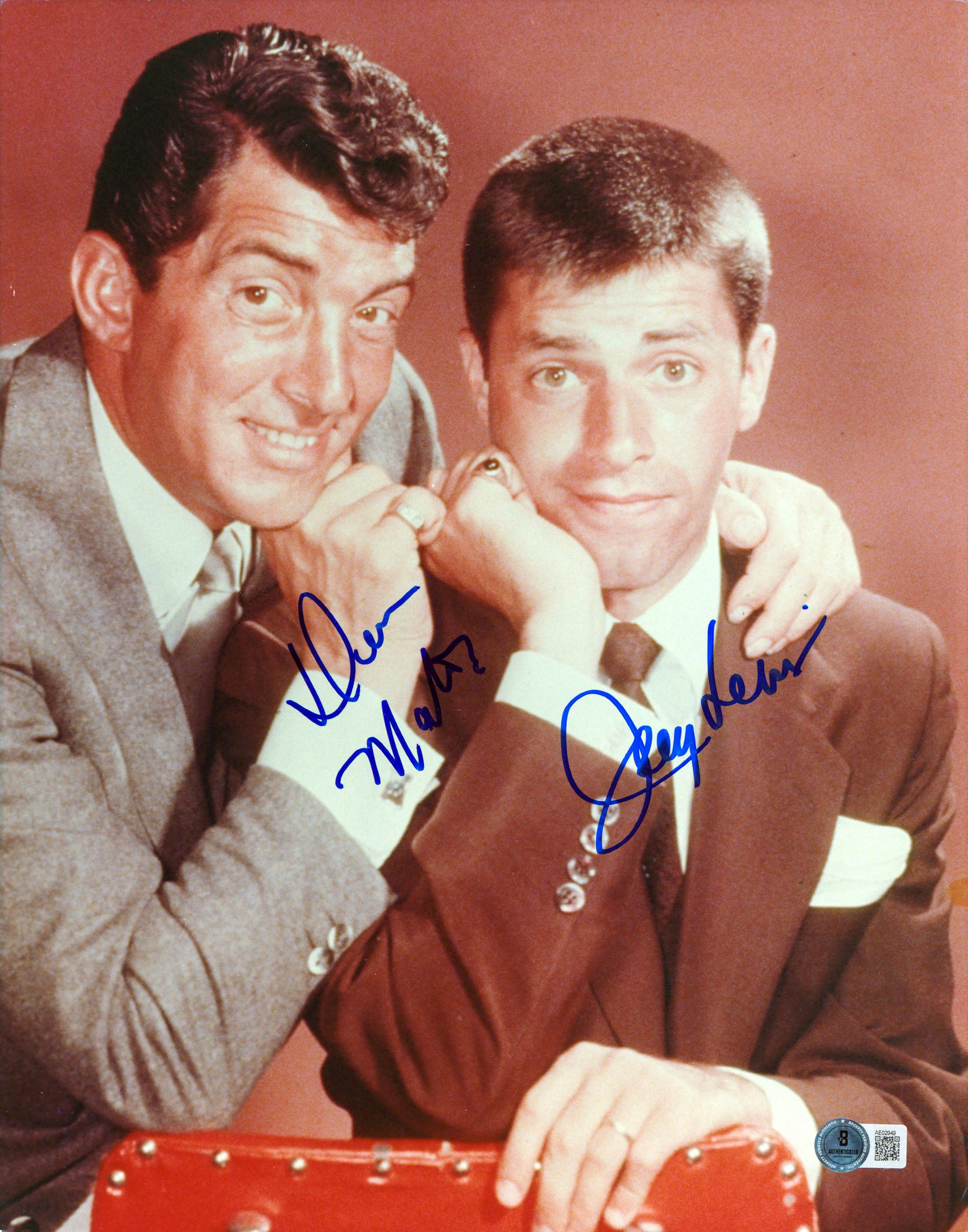 Dean Martin & Jerry Lewis Authentic Signed 11x14 Photo Auto 10! BAS #AE02949