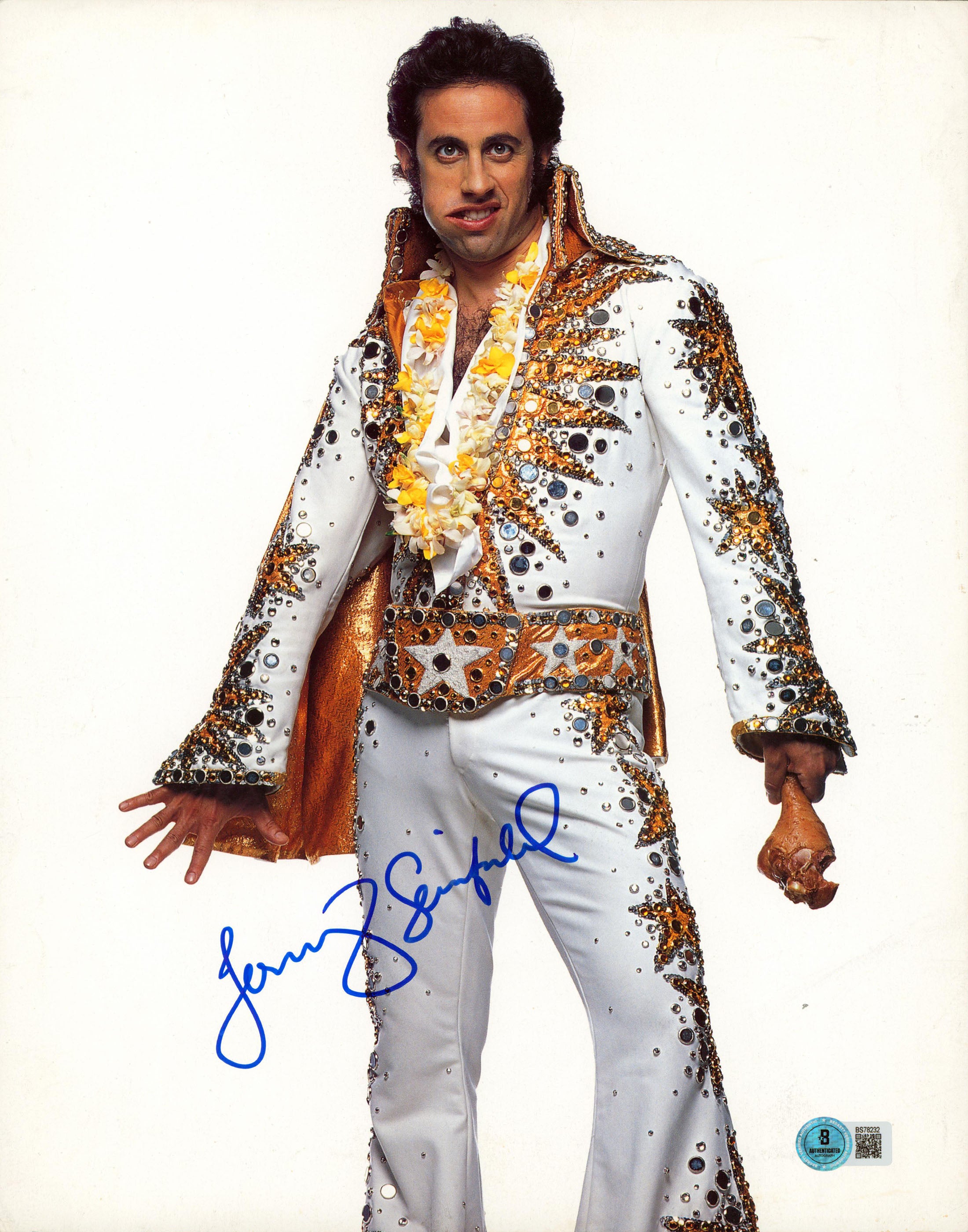 Jerry Seinfeld Authentic Signed 11x14 Vertical Elvis Photo BAS #BS78232