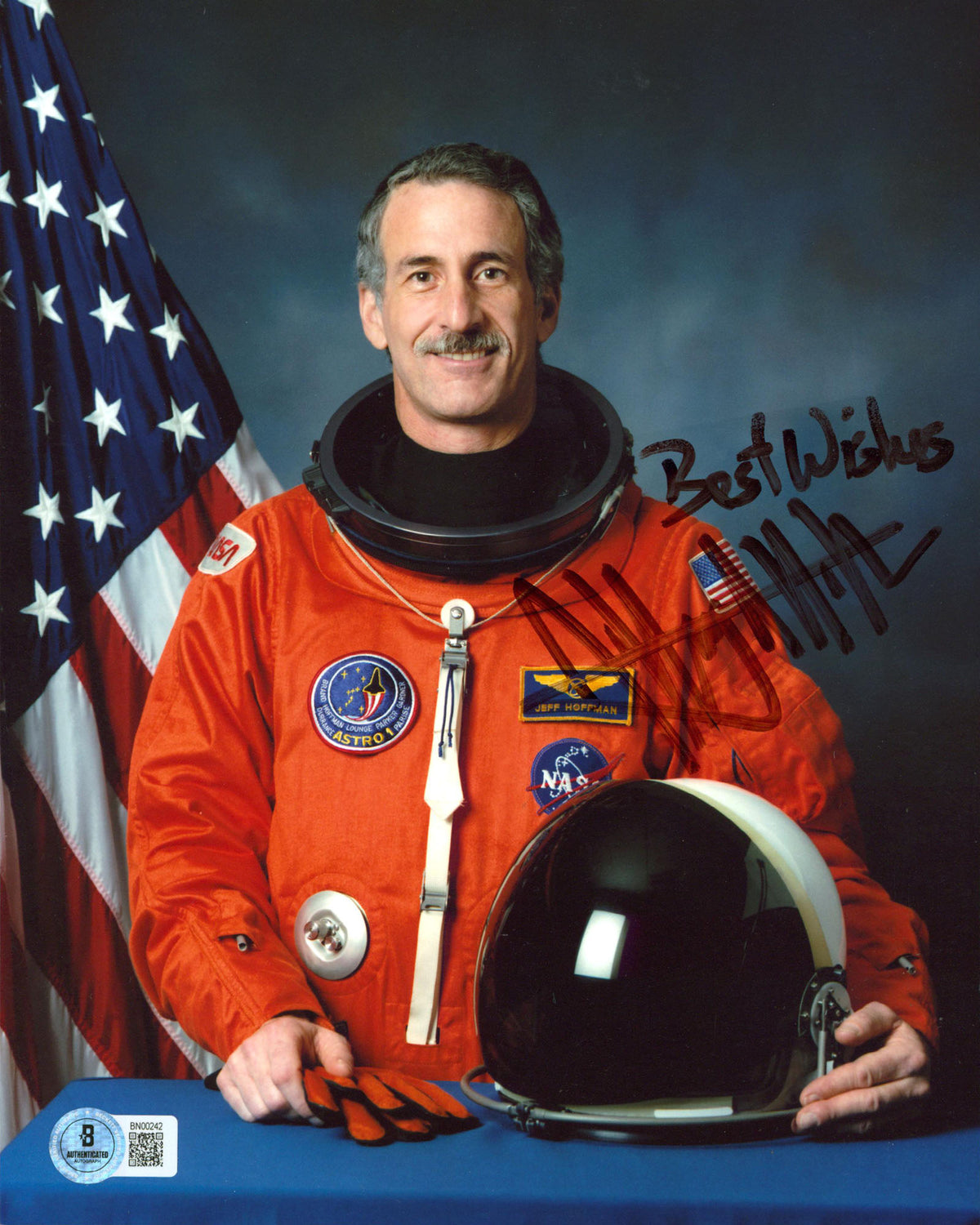 Jeff Hoffman NASA Astronaut "Best Wishes" Authentic Signed 8x10 Photo BASBN00242