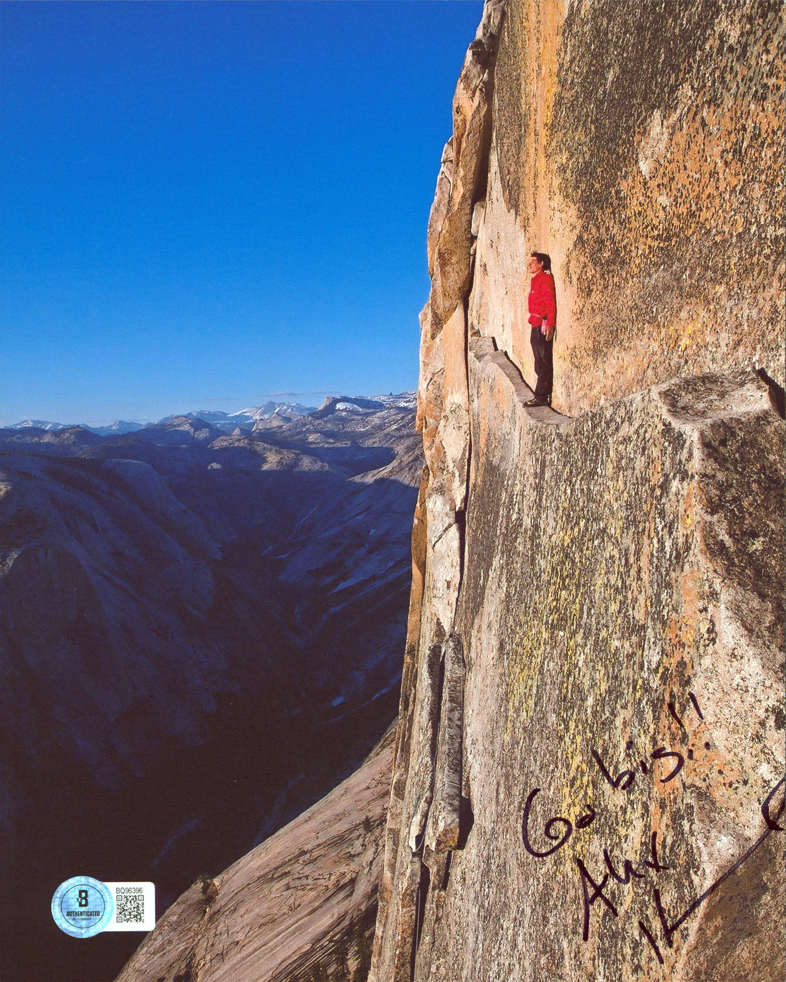 Alex Honnold "Go Big!!" Authentic Signed 8x10 Vertical Photo BAS #BQ96396
