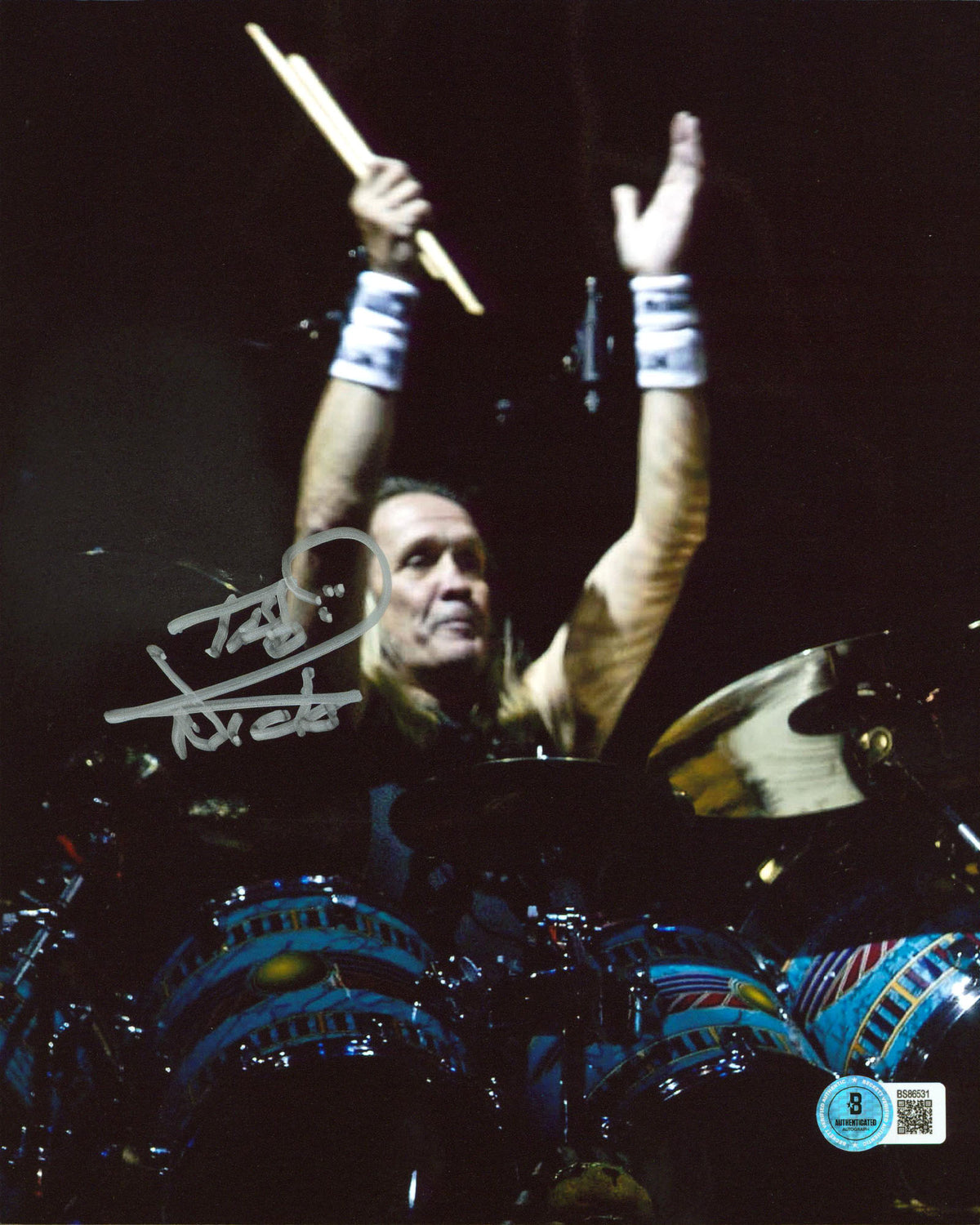 Nicko McBrain Iron Maiden Authentic Signed 8x10 Vertical Photo BAS #BS86531