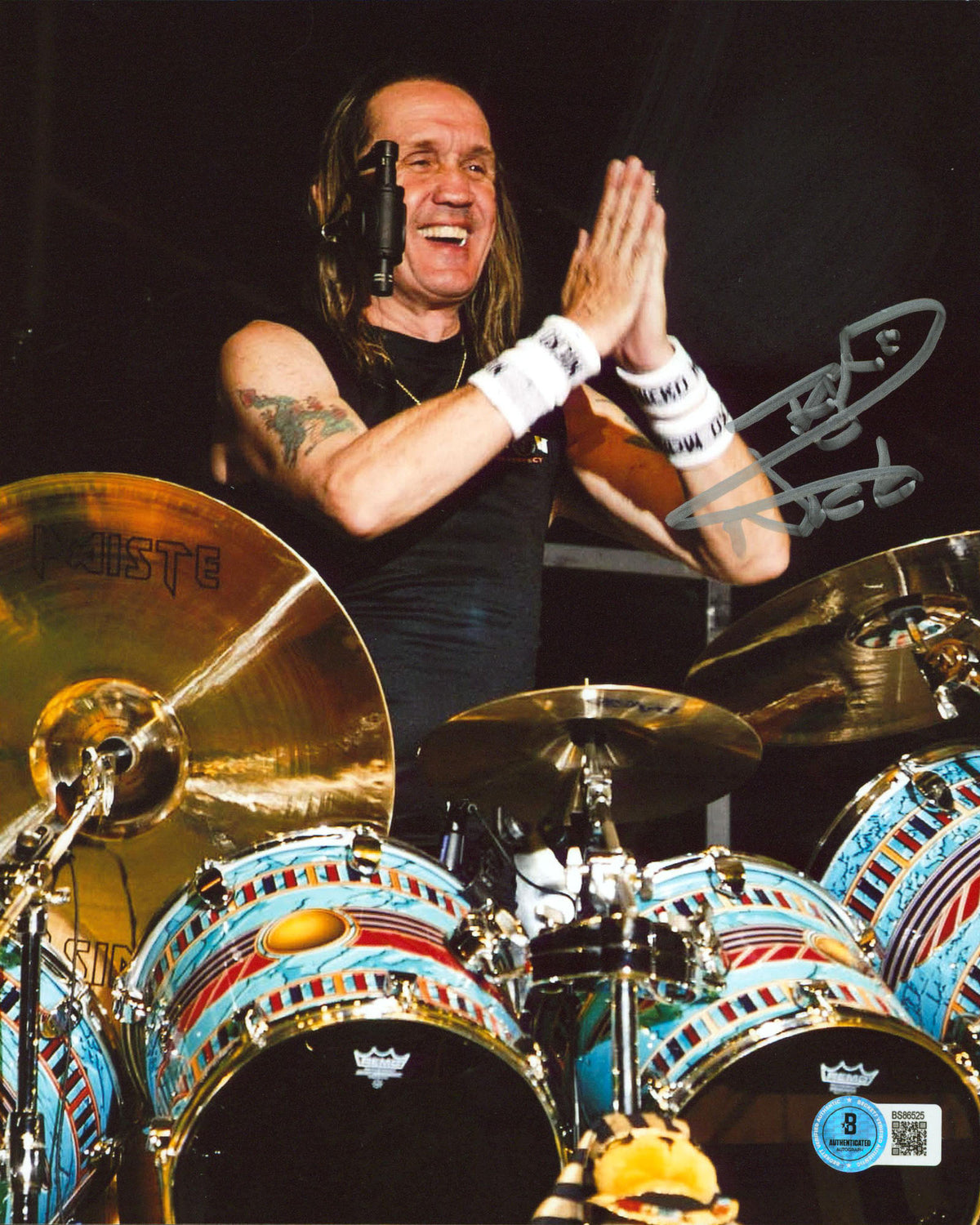 Nicko McBrain Iron Maiden Authentic Signed 8x10 Vertical Photo BAS #BS86525