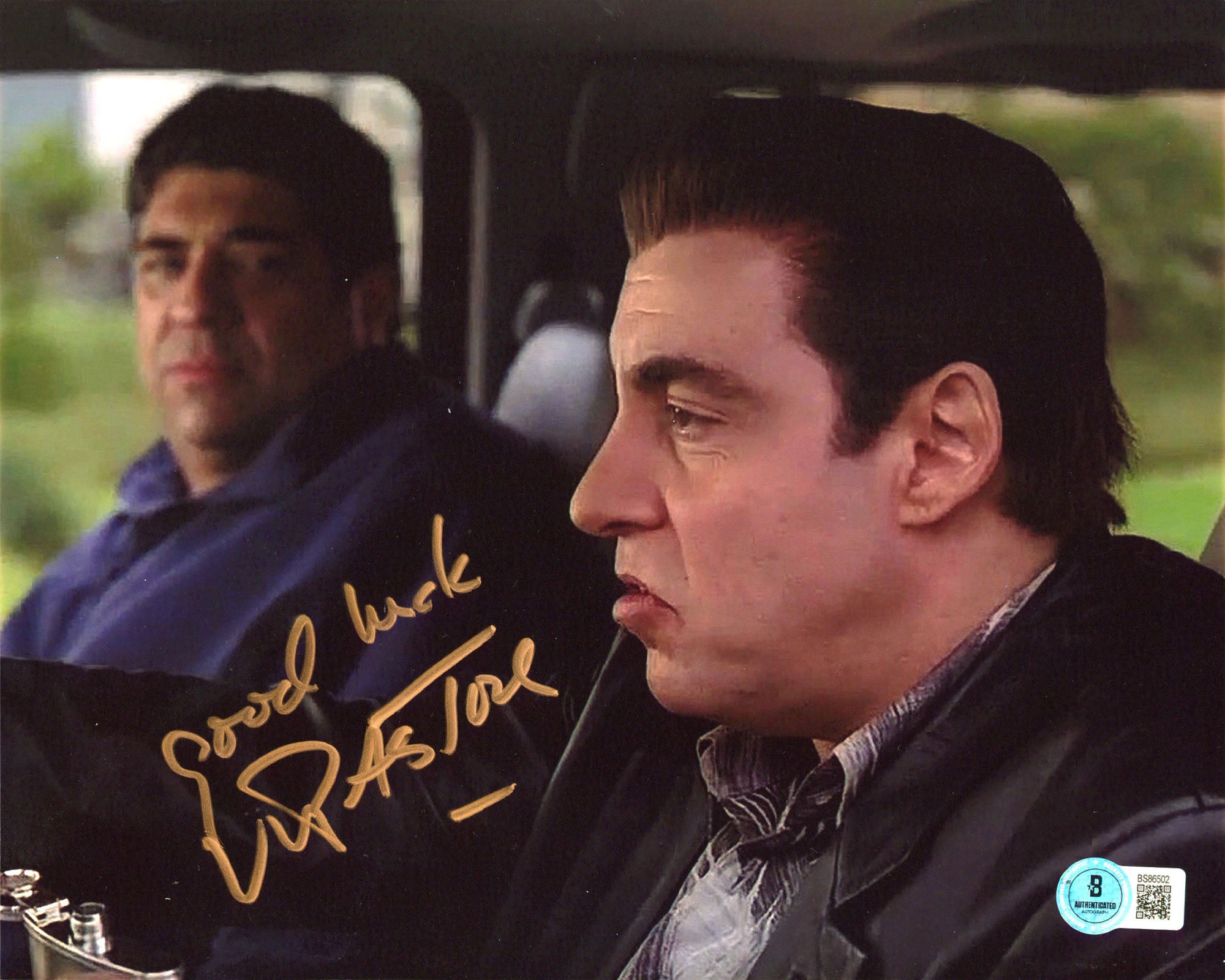Vincent Pastore The Sopranos "Good Luck" Authentic Signed 8x10 Photo BAS BS86502